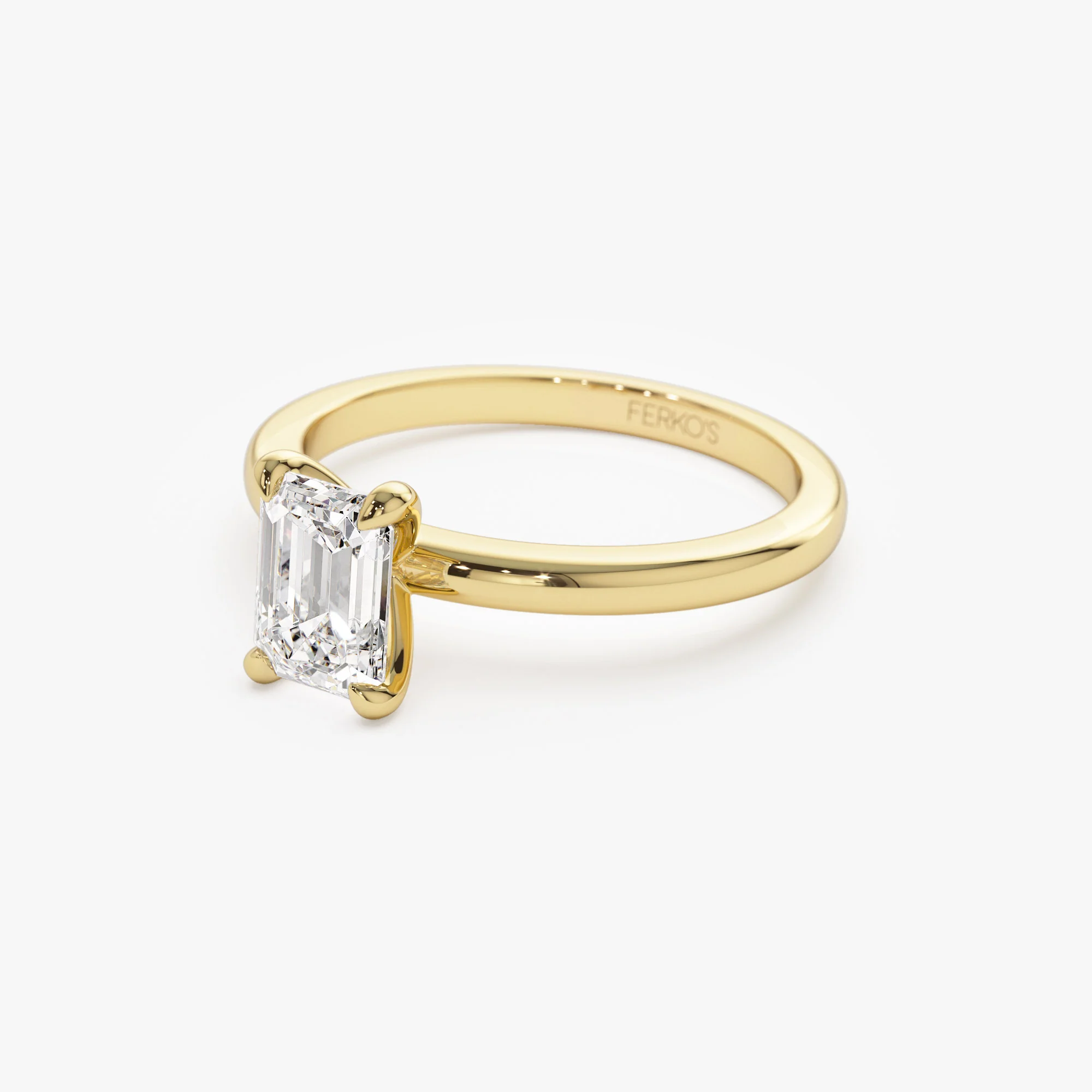 0.75 - 1.50 ctw 14k Four Prong Setting Emerald Cut Lab Grown Diamond Engagement Ring - Esther - Image 6