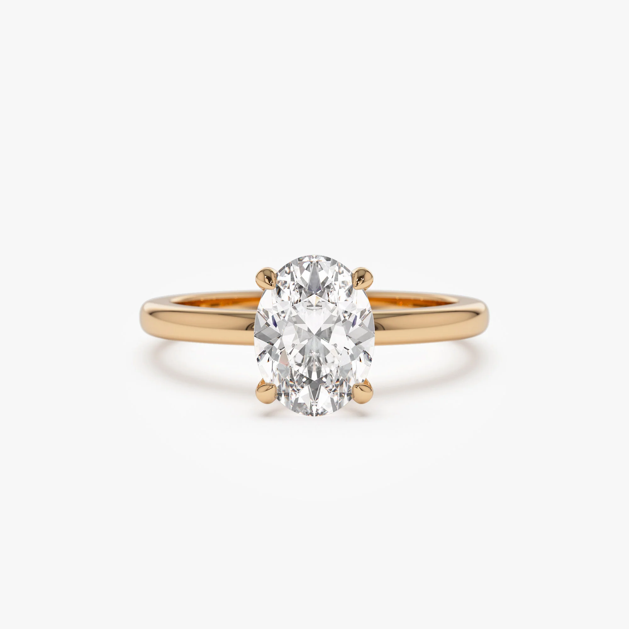 0.75 - 1.50 ctw 14k Four Prong Setting Oval Shaped Lab Grown Diamond Engagement Ring - Valeria - Image 5