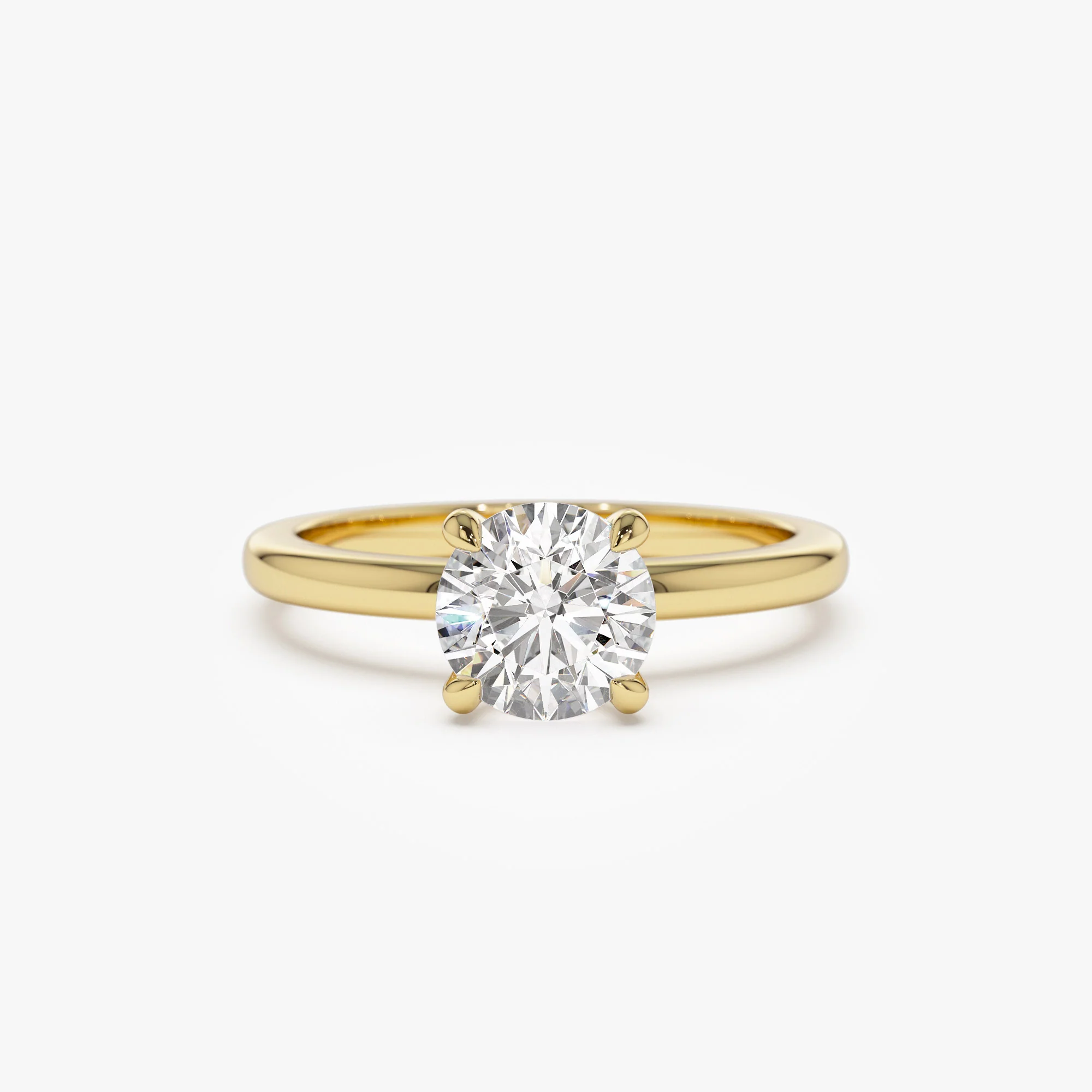 0.75 - 1.50 ctw 14k Four Prong Setting Round Shape Lab Grown Diamond Engagement Ring - Valerie
