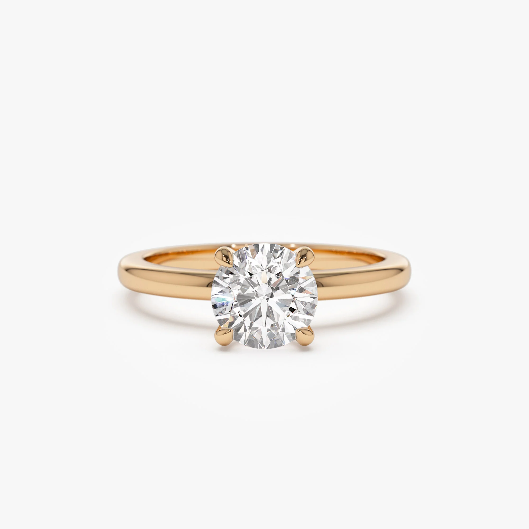 0.75 - 1.50 ctw 14k Four Prong Setting Round Shape Lab Grown Diamond Engagement Ring - Valerie - Image 7
