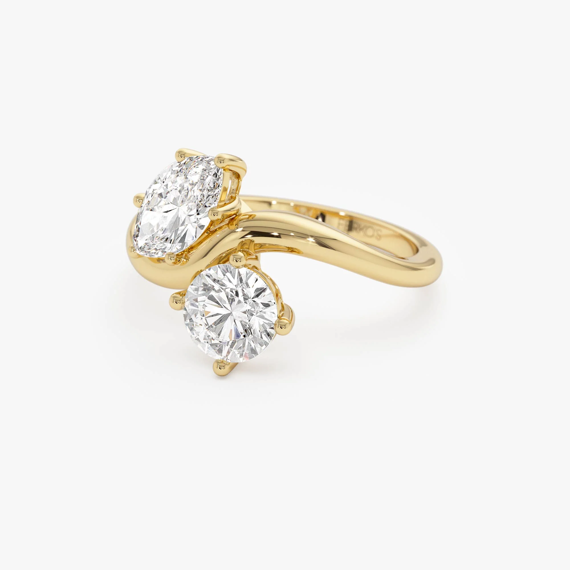 1.50 Ctw 14k Prong Setting Marquise & Round Lab Grown Diamond Toi Moi Ring - Marla - Image 8