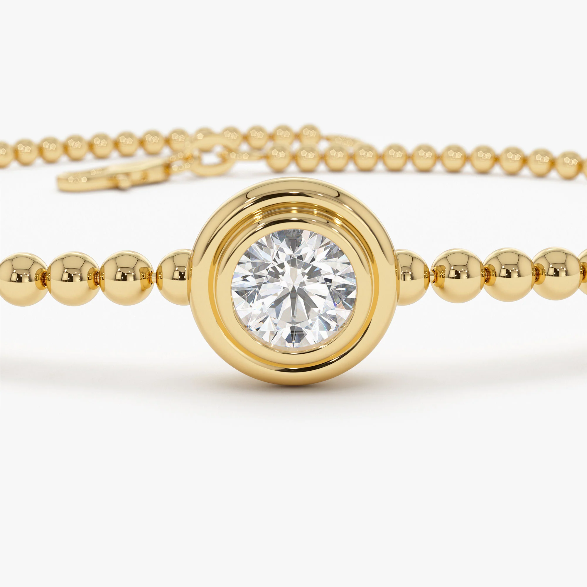 0.75 Ctw 14k Gold Lab Grown Diamond by the Yard Beaded Bracelet - Leda - Image 8