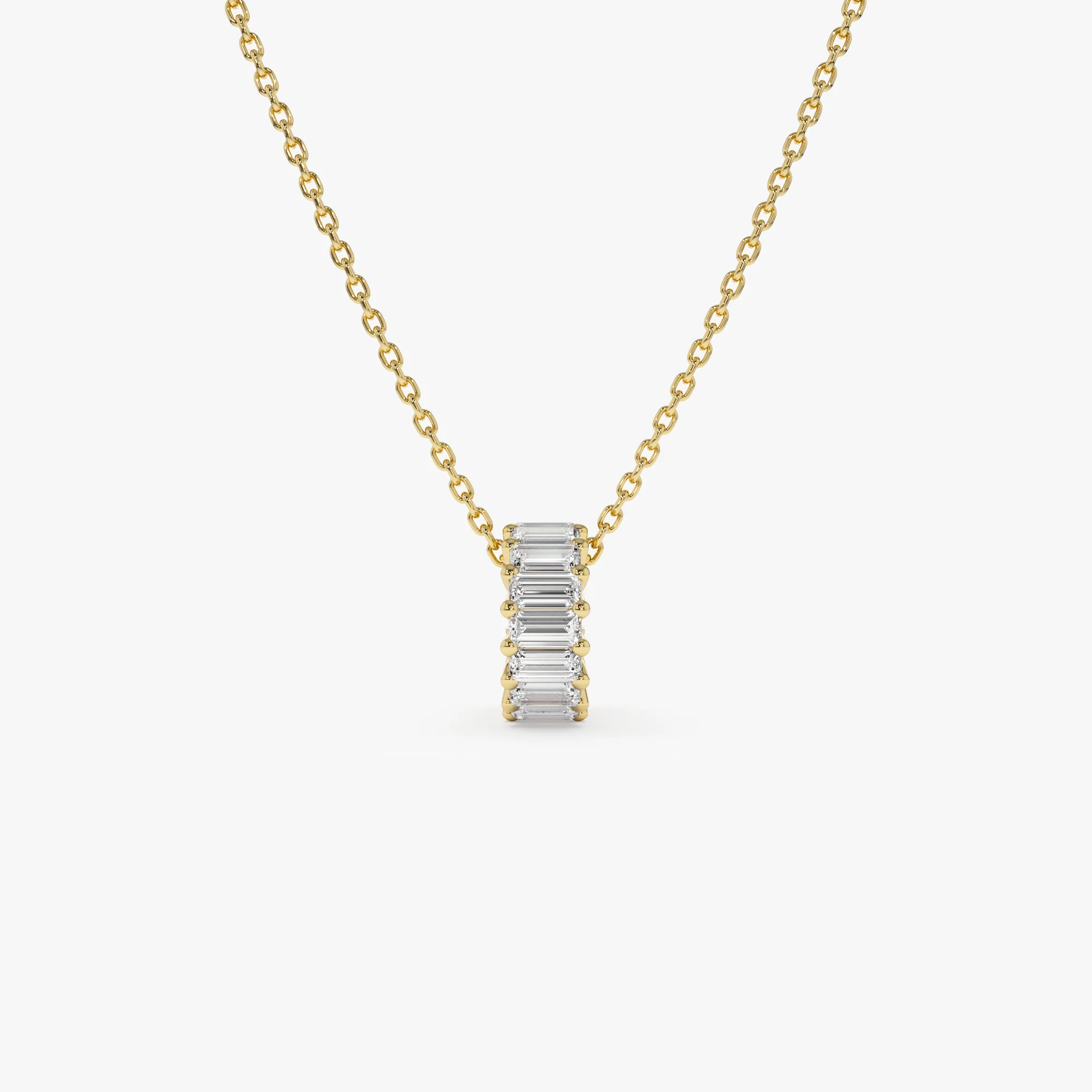 0.80 Ctw 14k Prong Setting Lab Grown Baguette Diamond Rondelle Charm - Velda - Image 3