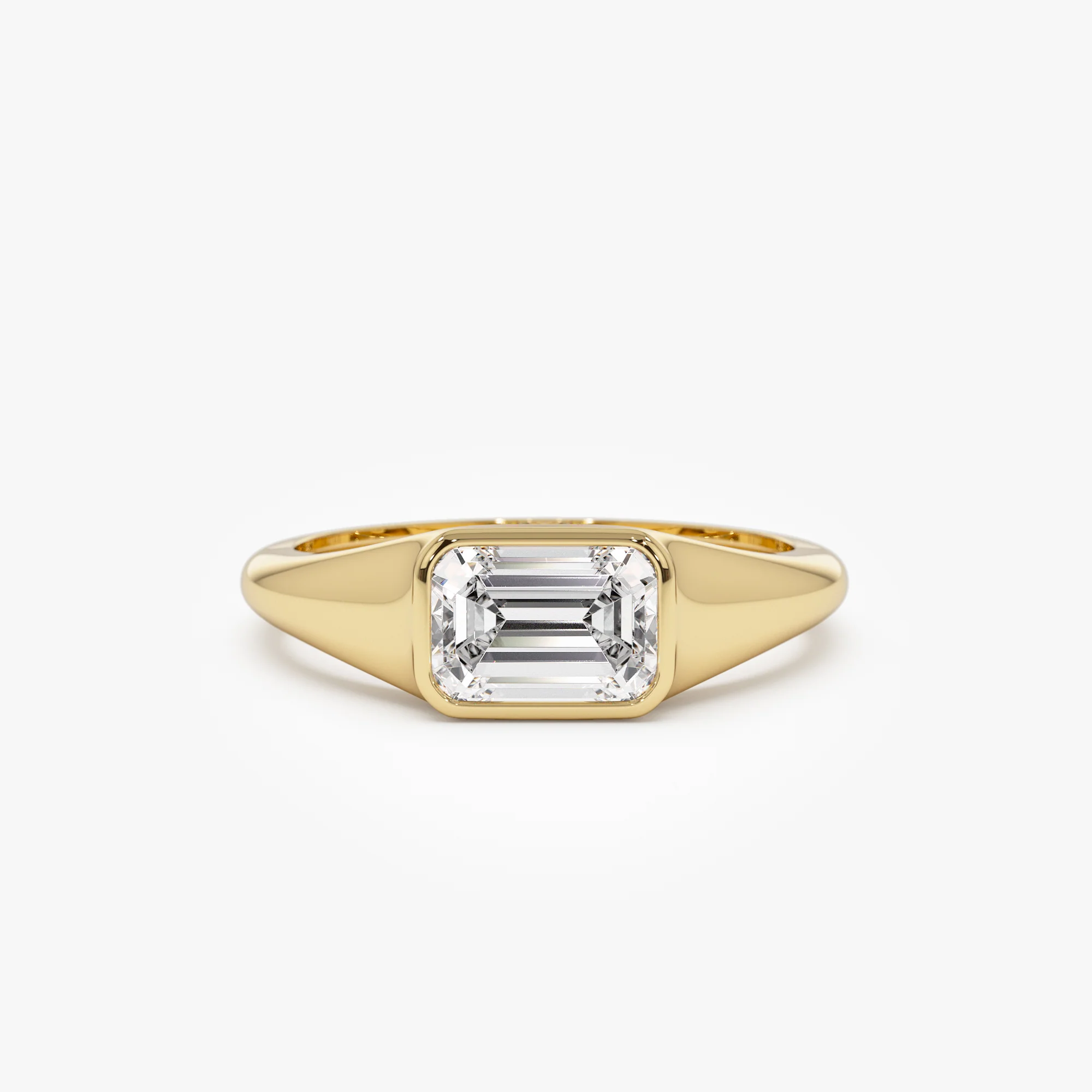 1.00 ctw 14k Emerald Cut Lab Grown Diamond Ring - Remi