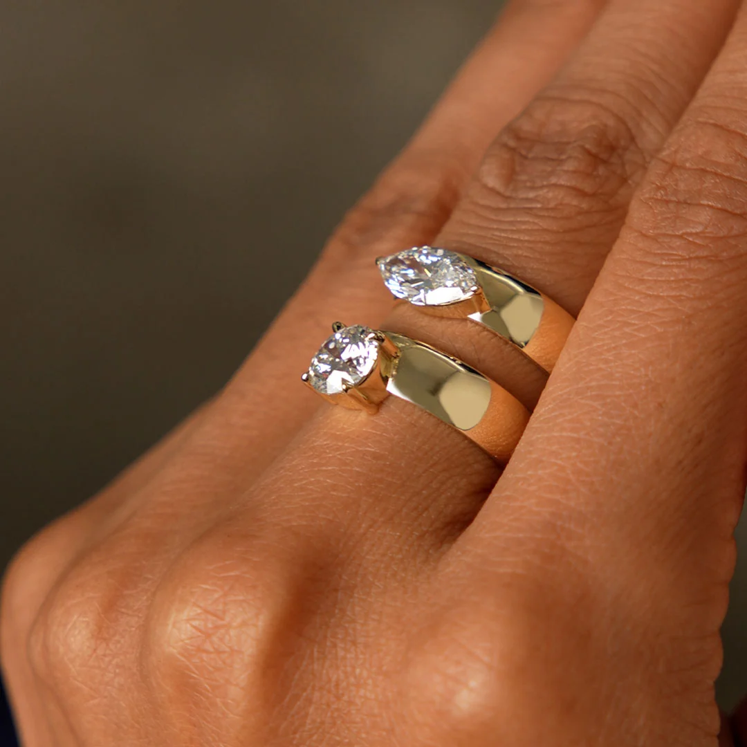 1.00 Ctw 14k Gold Lab Grown Round Diamond Solitaire Ring with Wide Band - Thalina - Image 5