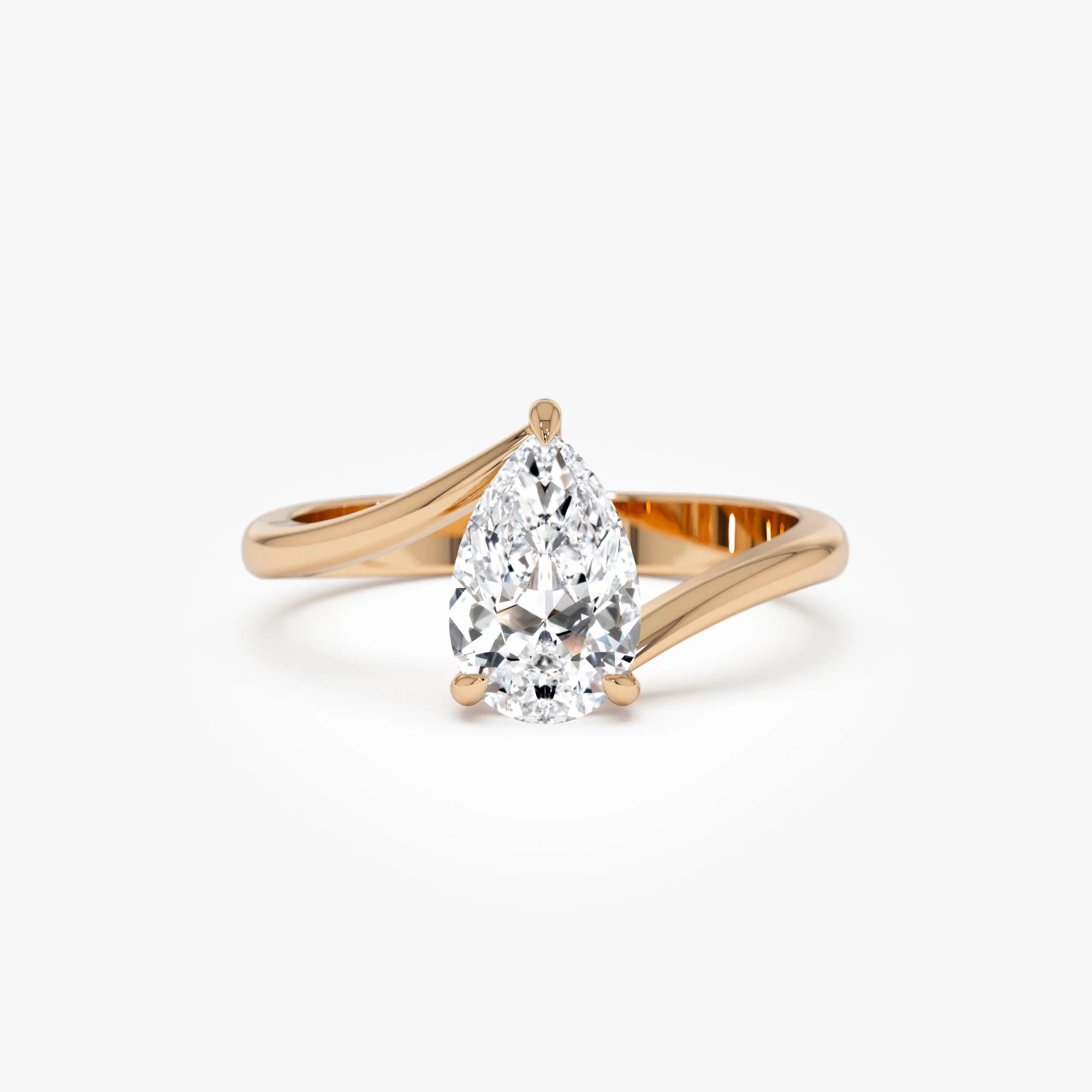 1.00 Ctw 14k Gold Pear Shape Lab Grown Diamond S Setting Engagement Ring - Kim - Image 6