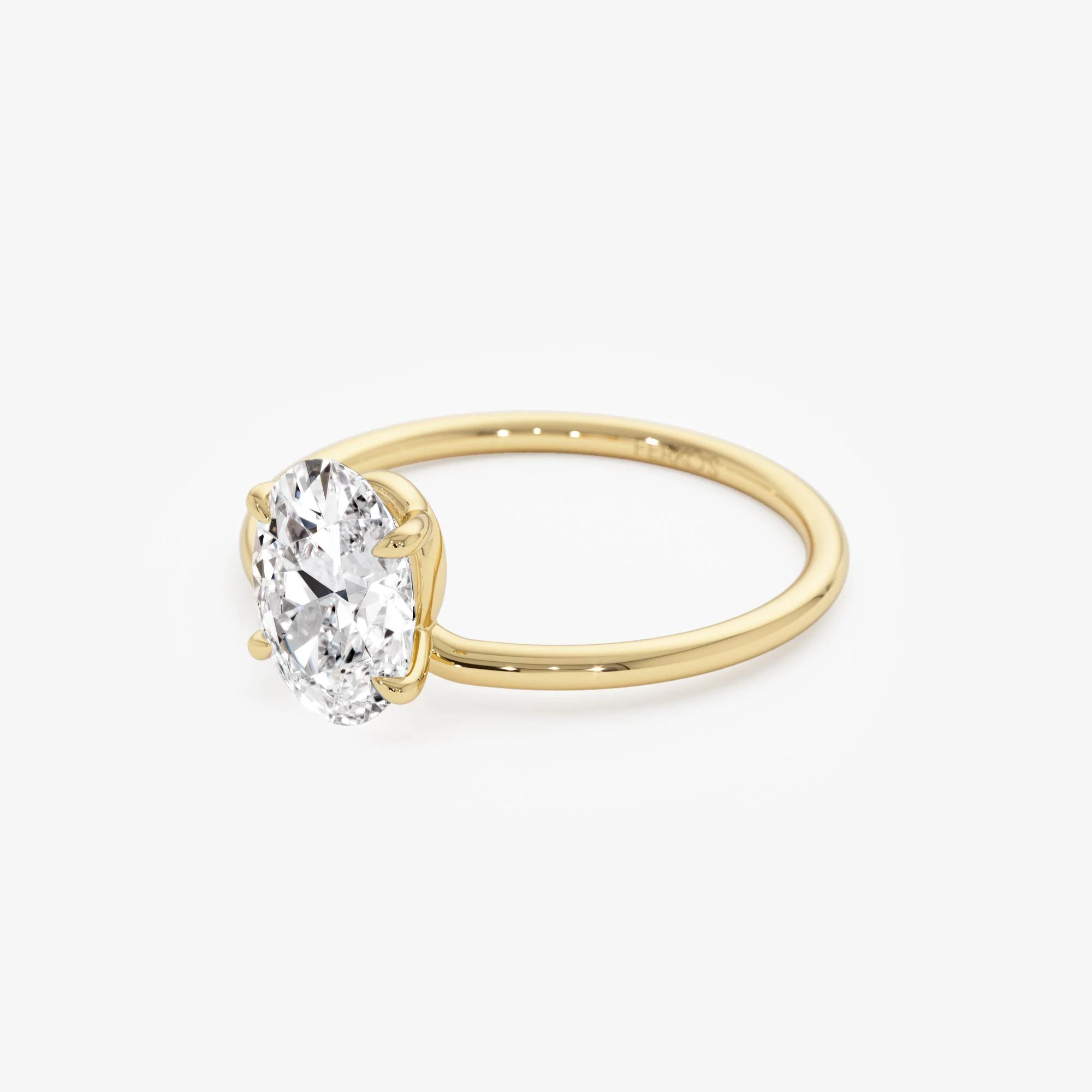 1.00 Ctw 14k Oval Shaped Lab Grown Diamond Elevated Basket Solitaire Ring – Irena - Image 8