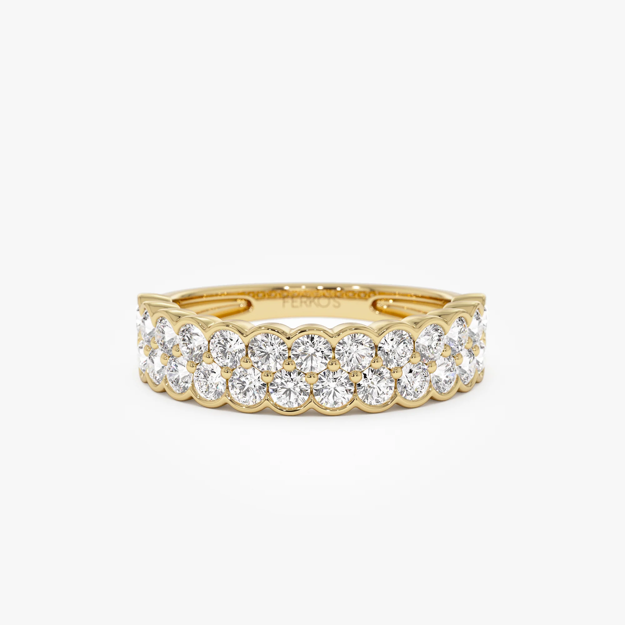 1.25 ctw 14k Double Row Half Bezel Lab Grown Diamond Ring - Sadie