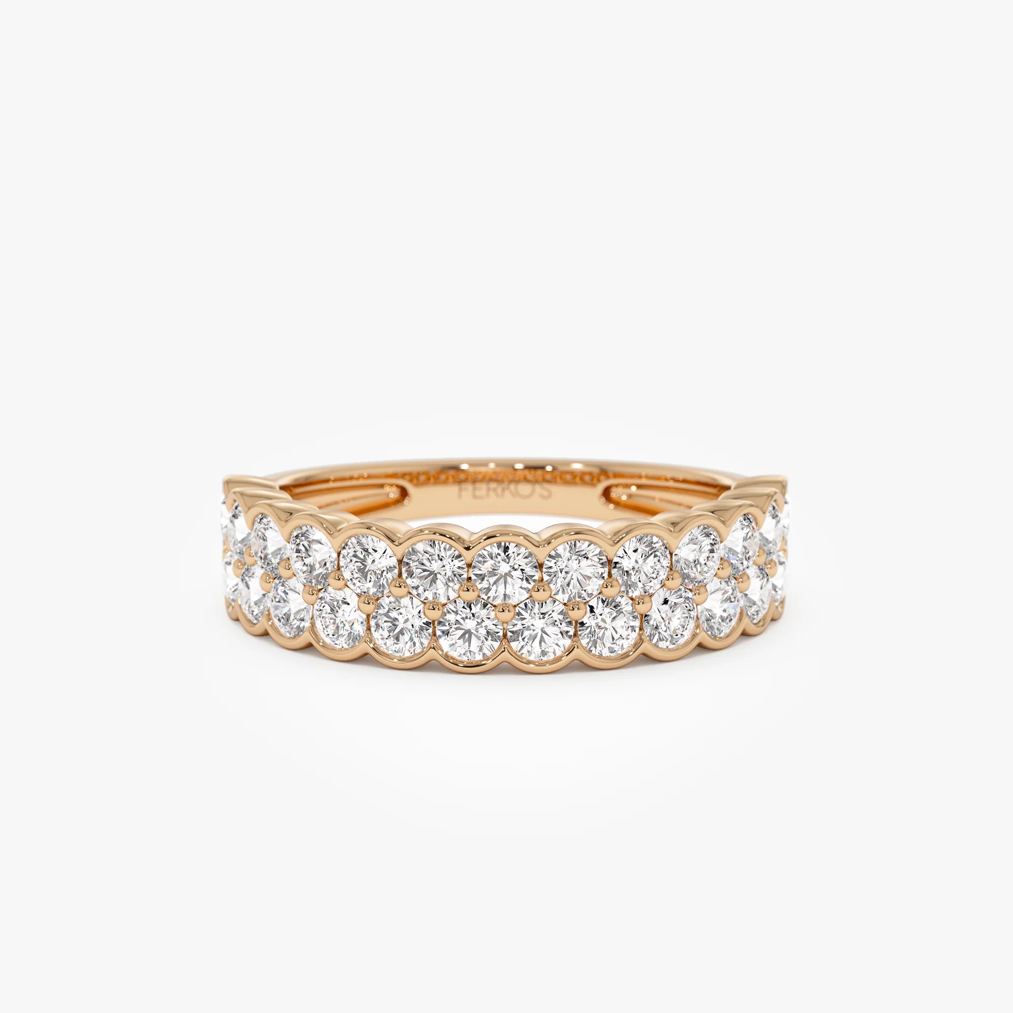 1.25 ctw 14k Double Row Half Bezel Lab Grown Diamond Ring - Sadie - Image 6