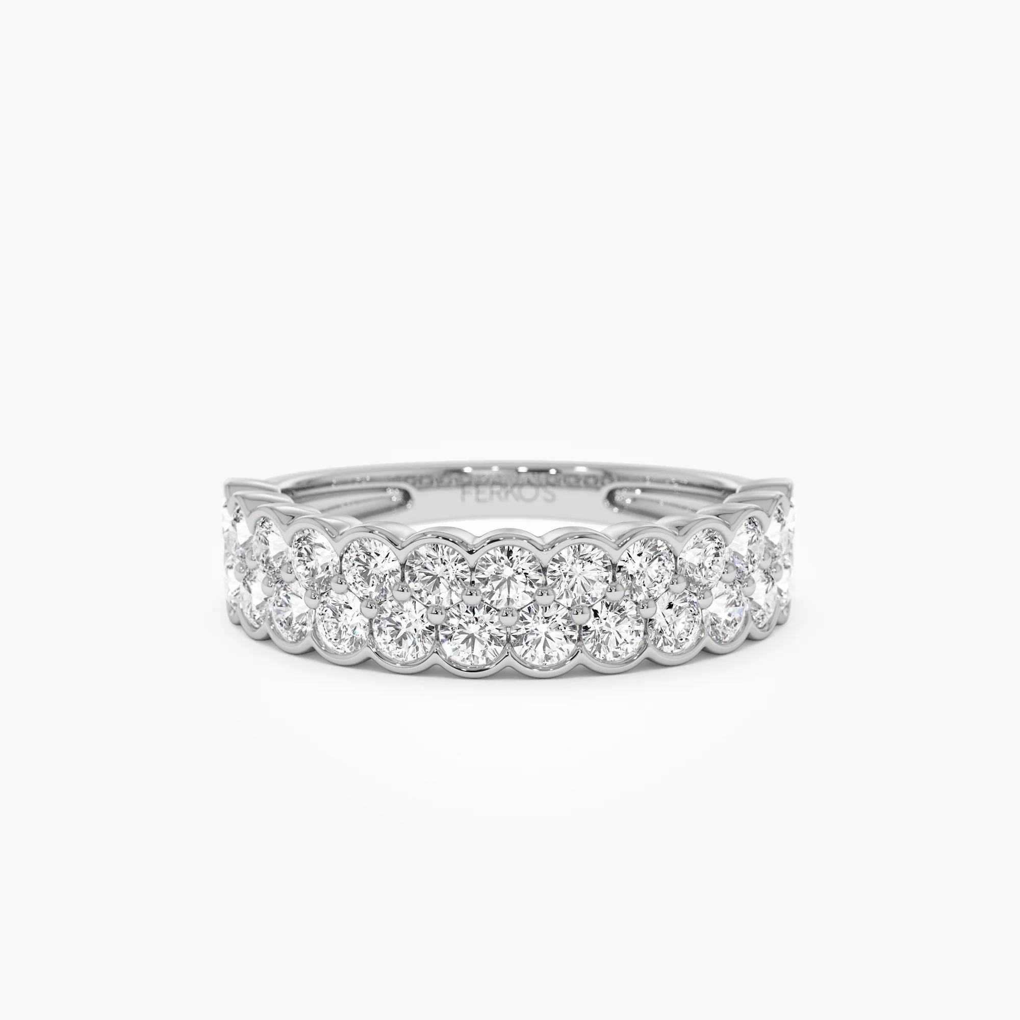1.25 ctw 14k Double Row Half Bezel Lab Grown Diamond Ring - Sadie - Image 7