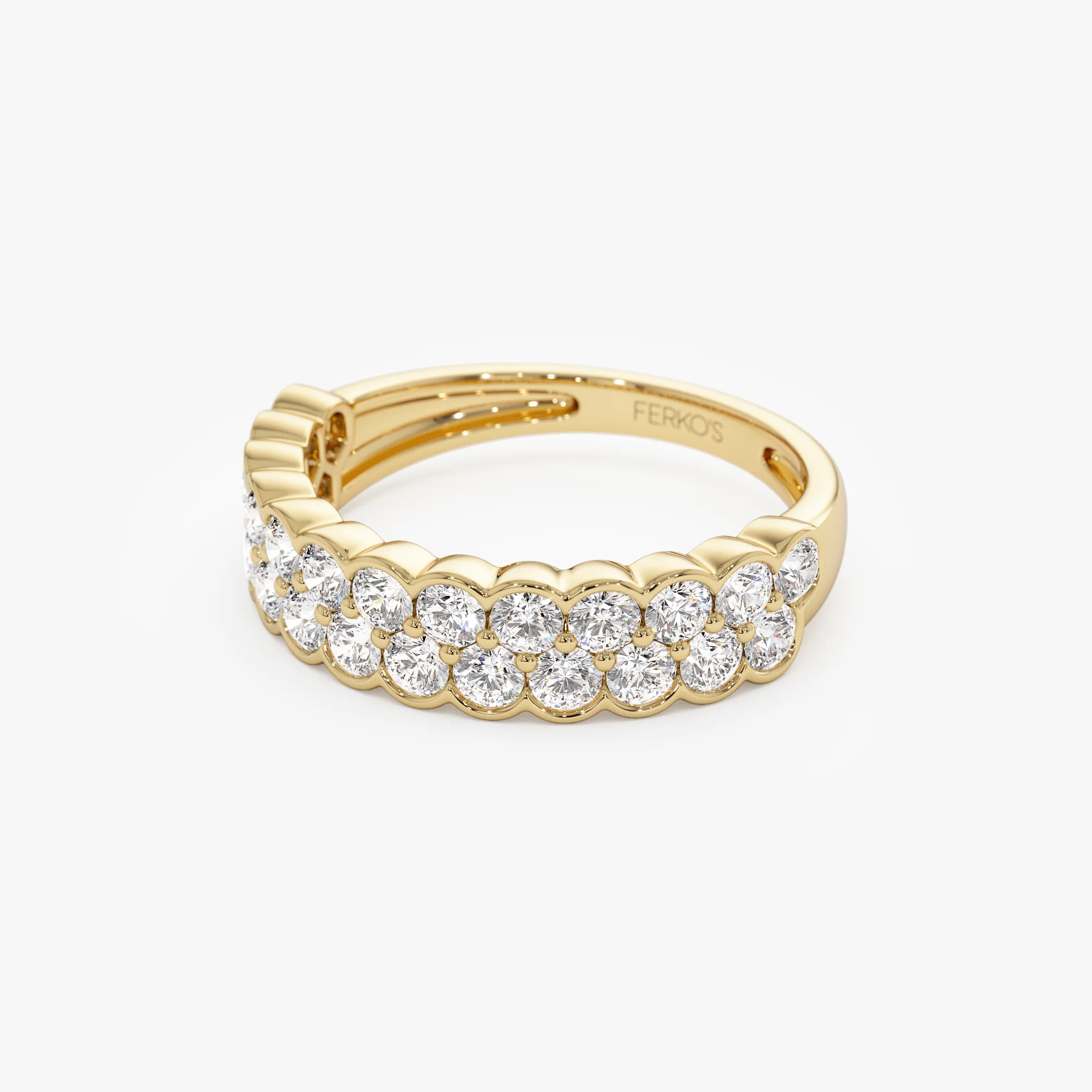 1.25 ctw 14k Double Row Half Bezel Lab Grown Diamond Ring - Sadie - Image 8