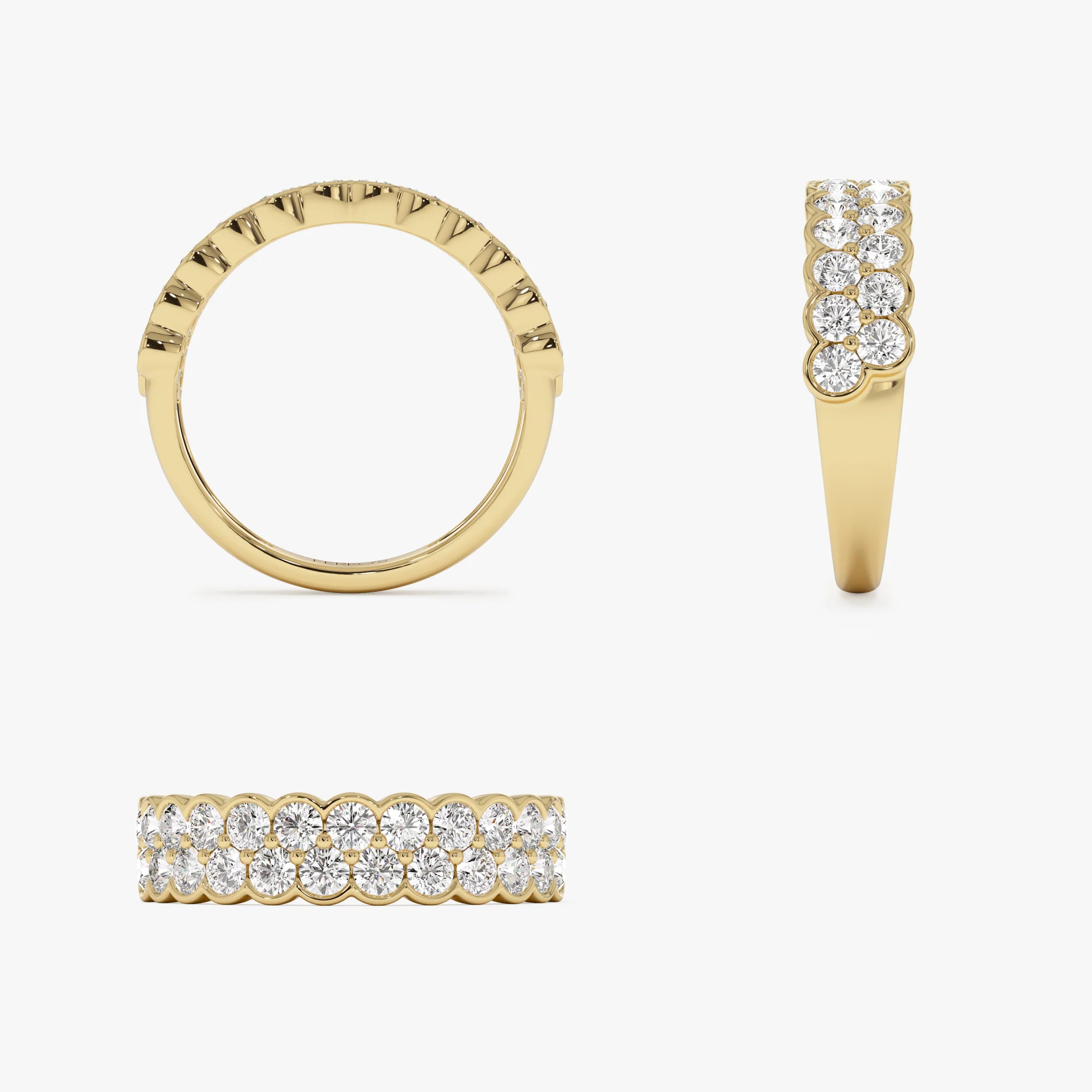 1.25 ctw 14k Double Row Half Bezel Lab Grown Diamond Ring - Sadie - Image 9