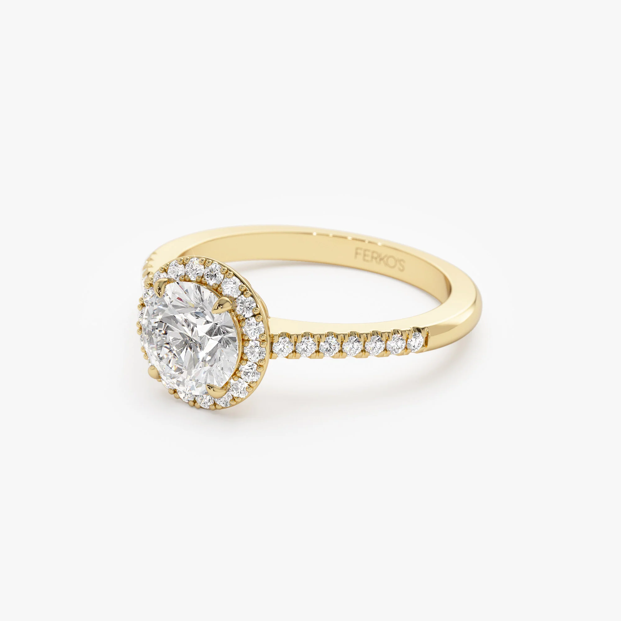 1.25 ctw 14K Halo Setting Round Brilliant Lab Grown Diamond Engagement Ring - Aria - Image 9