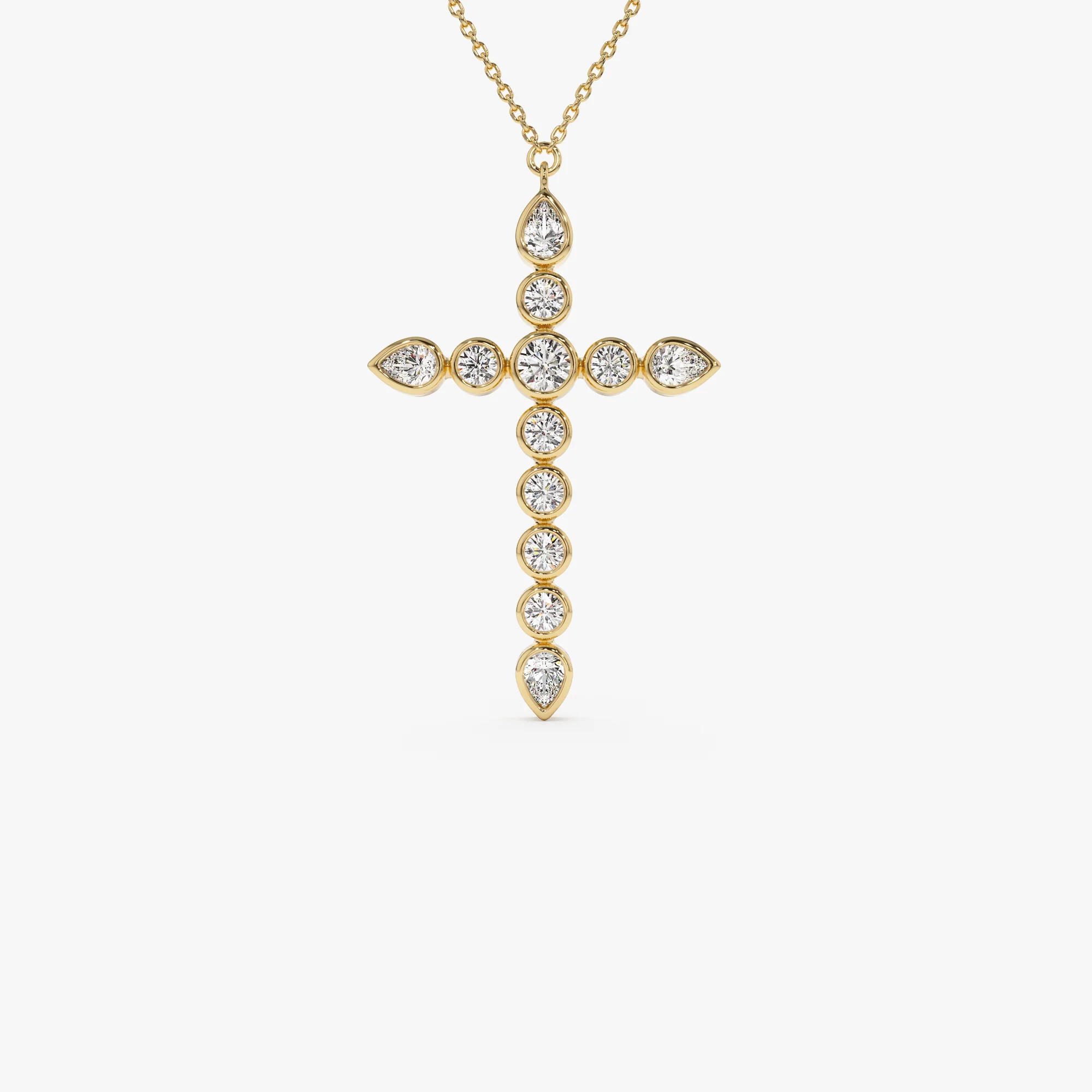 1.25 ctw 14k Mixed Shape Lab Grown Diamond Cross - Iris