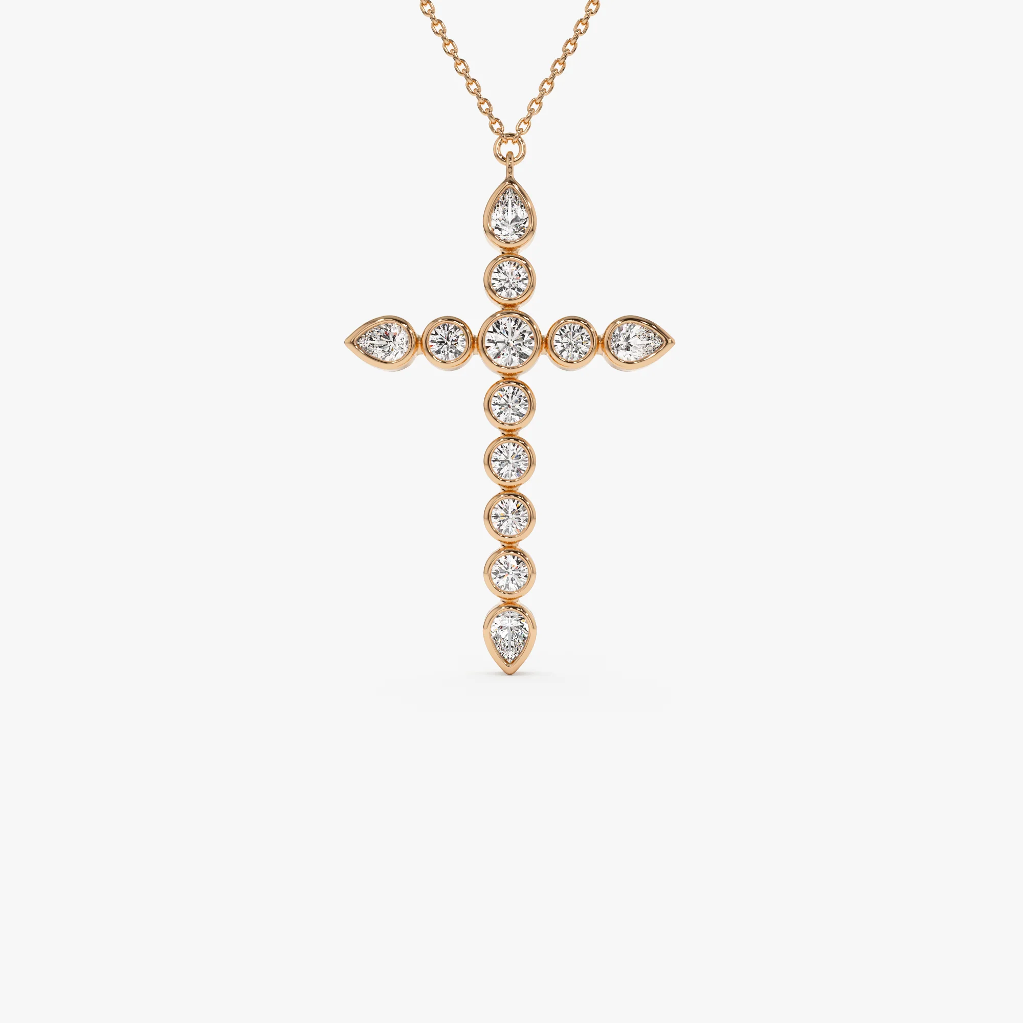 1.25 ctw 14k Mixed Shape Lab Grown Diamond Cross - Iris - Image 7