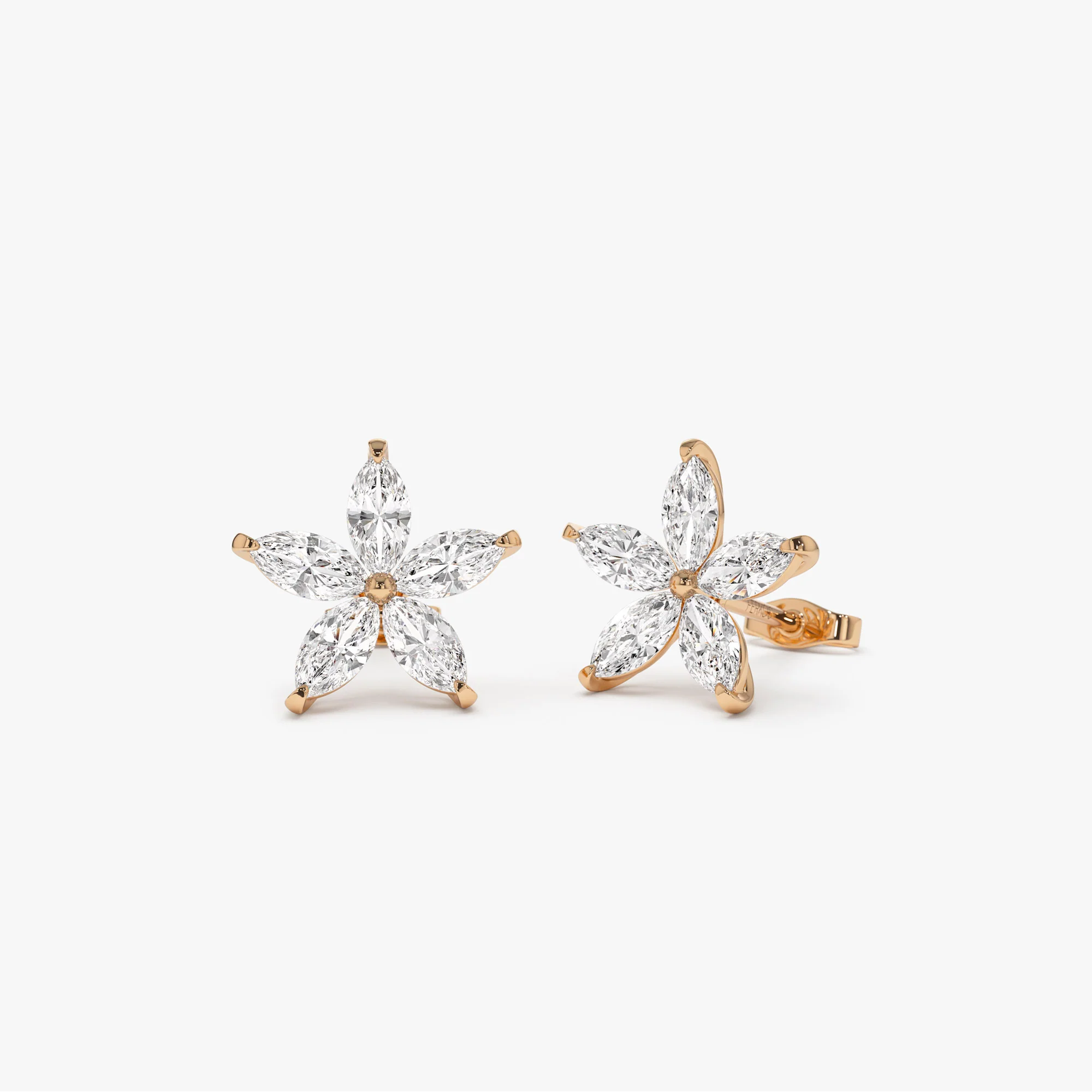 1.45 ctw 14k Marquise Shaped Lab Grown Diamond Floral Studs - Maya - Image 5