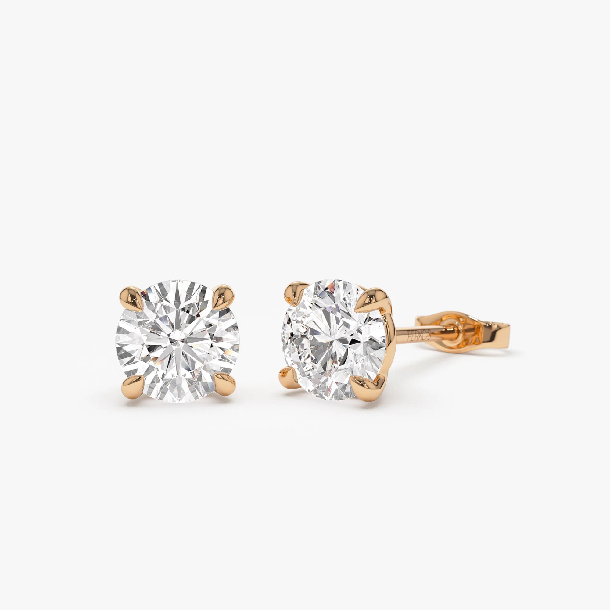 1.50 ctw 14k Classic Four Prong Round Lab Grown Diamond Studs - Riley - Image 5
