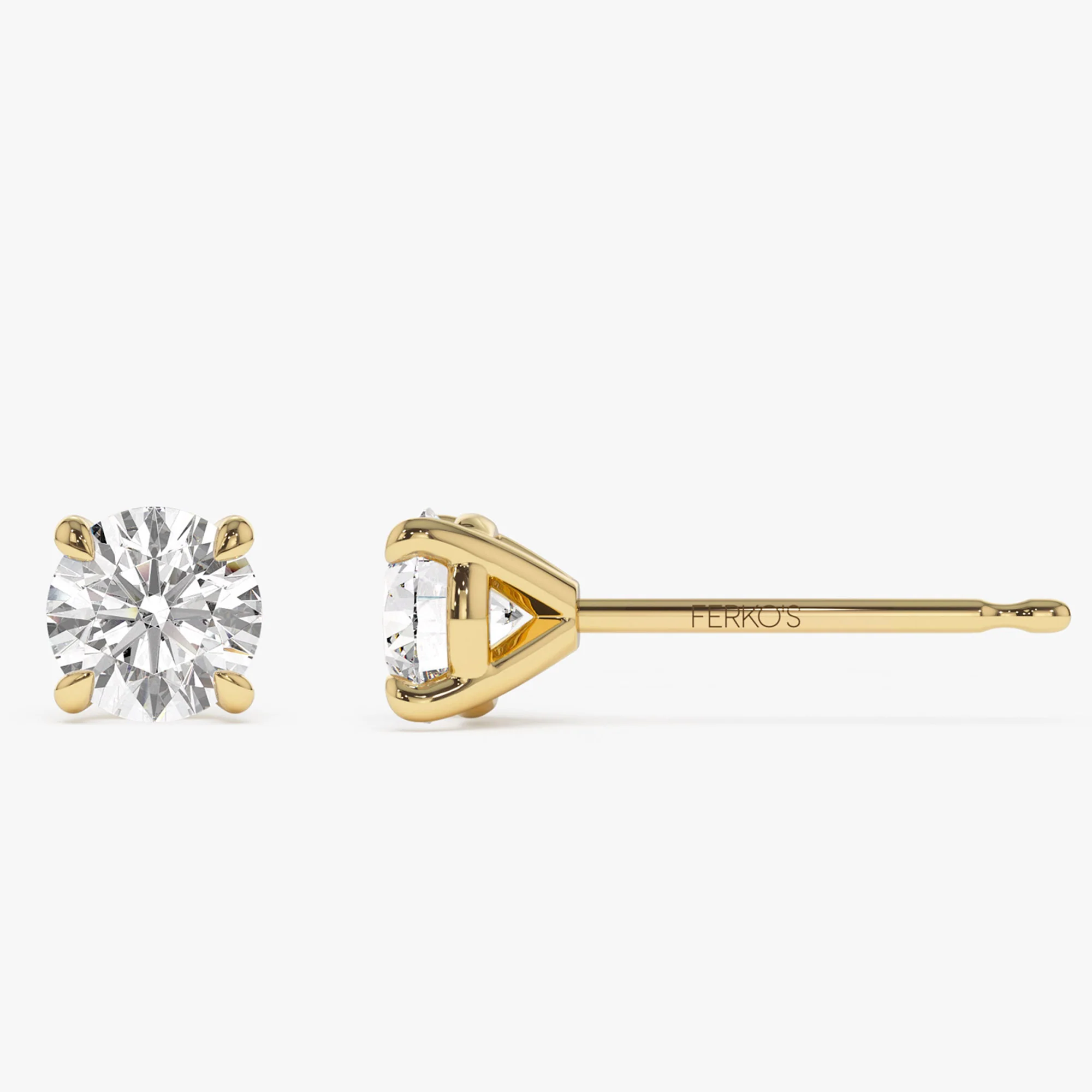 1.50 ctw 14k Classic Four Prong Round Lab Grown Diamond Studs - Riley - Image 6