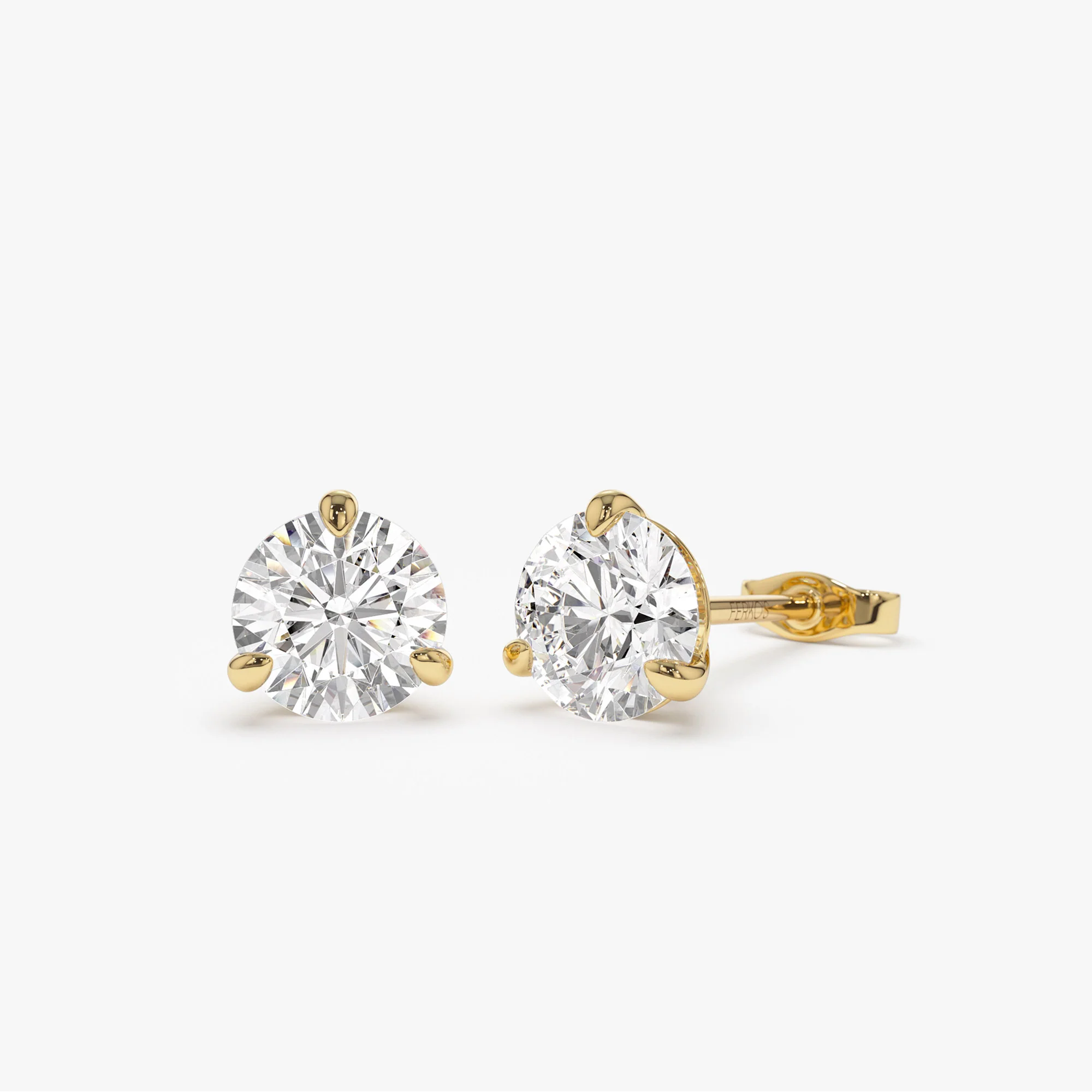 1.50 ctw 14k Martini Setting Round Lab Grown Diamond Studs - Alice