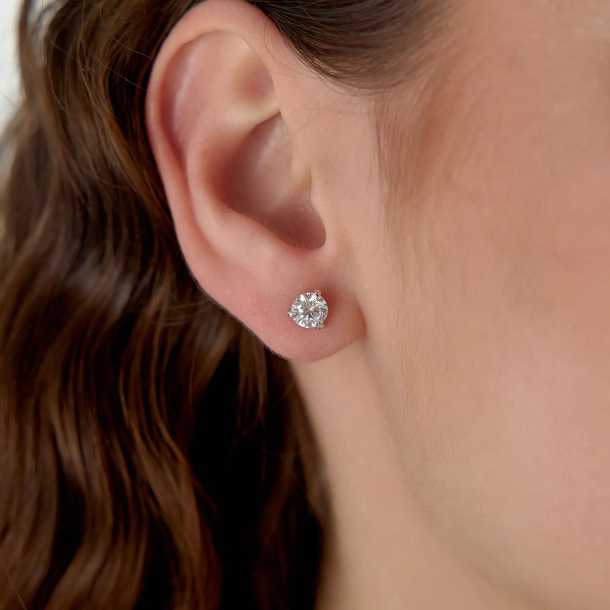 1.50 ctw 14k Martini Setting Round Lab Grown Diamond Studs - Alice - Image 2