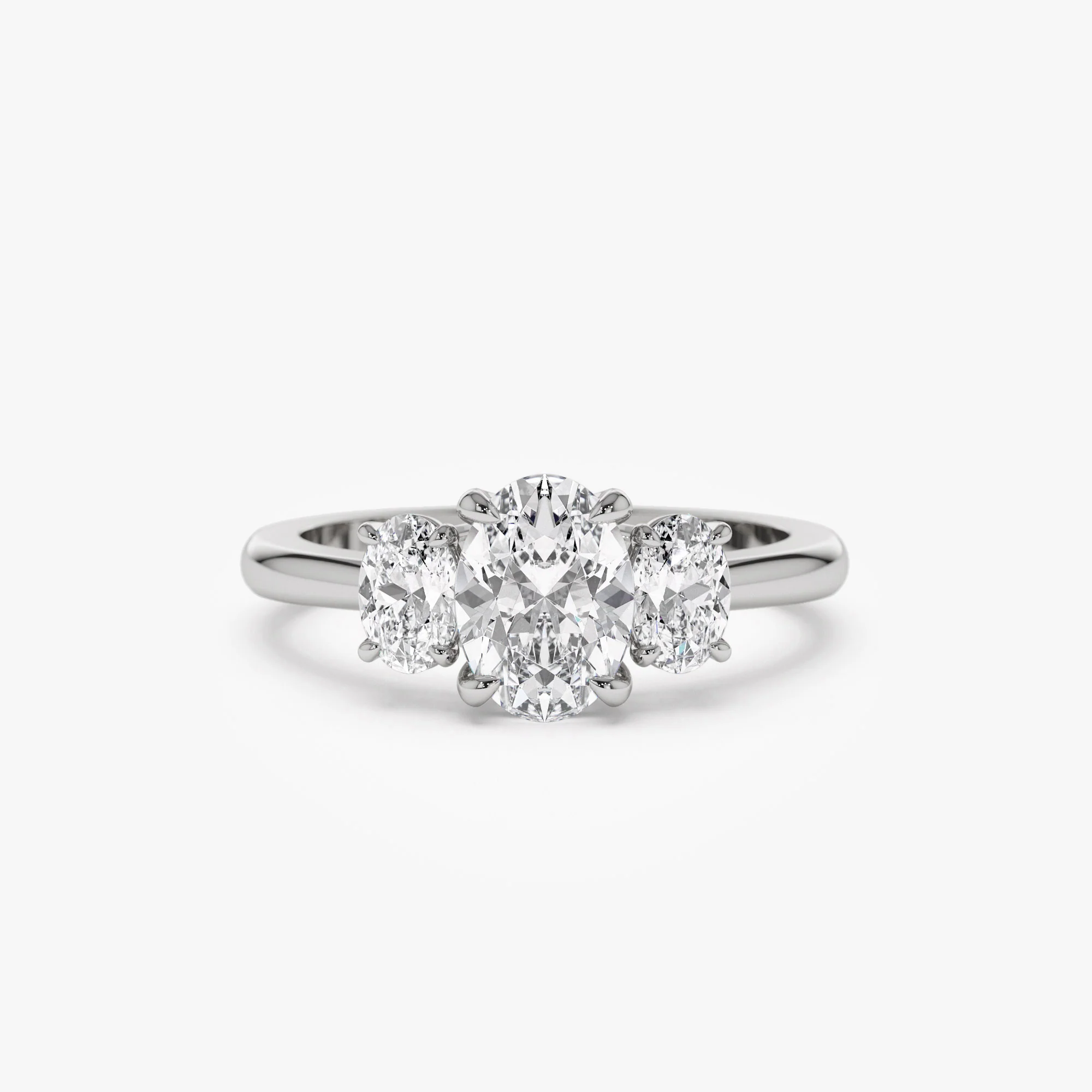 1.50 ctw 14k Oval Shape Lab Grown Diamond Three Stone Engagement Ring - Serena - Image 5