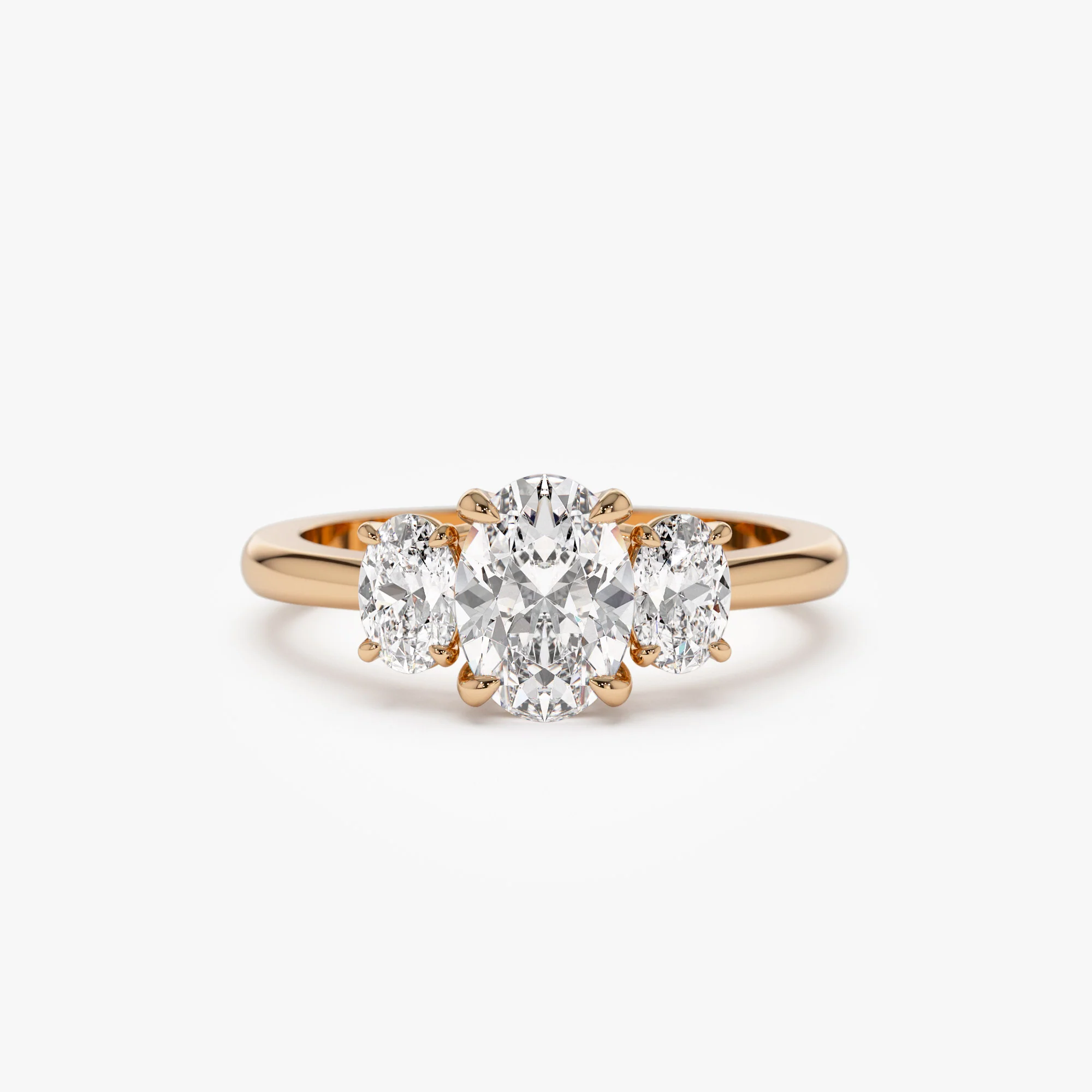 1.50 ctw 14k Oval Shape Lab Grown Diamond Three Stone Engagement Ring - Serena - Image 6