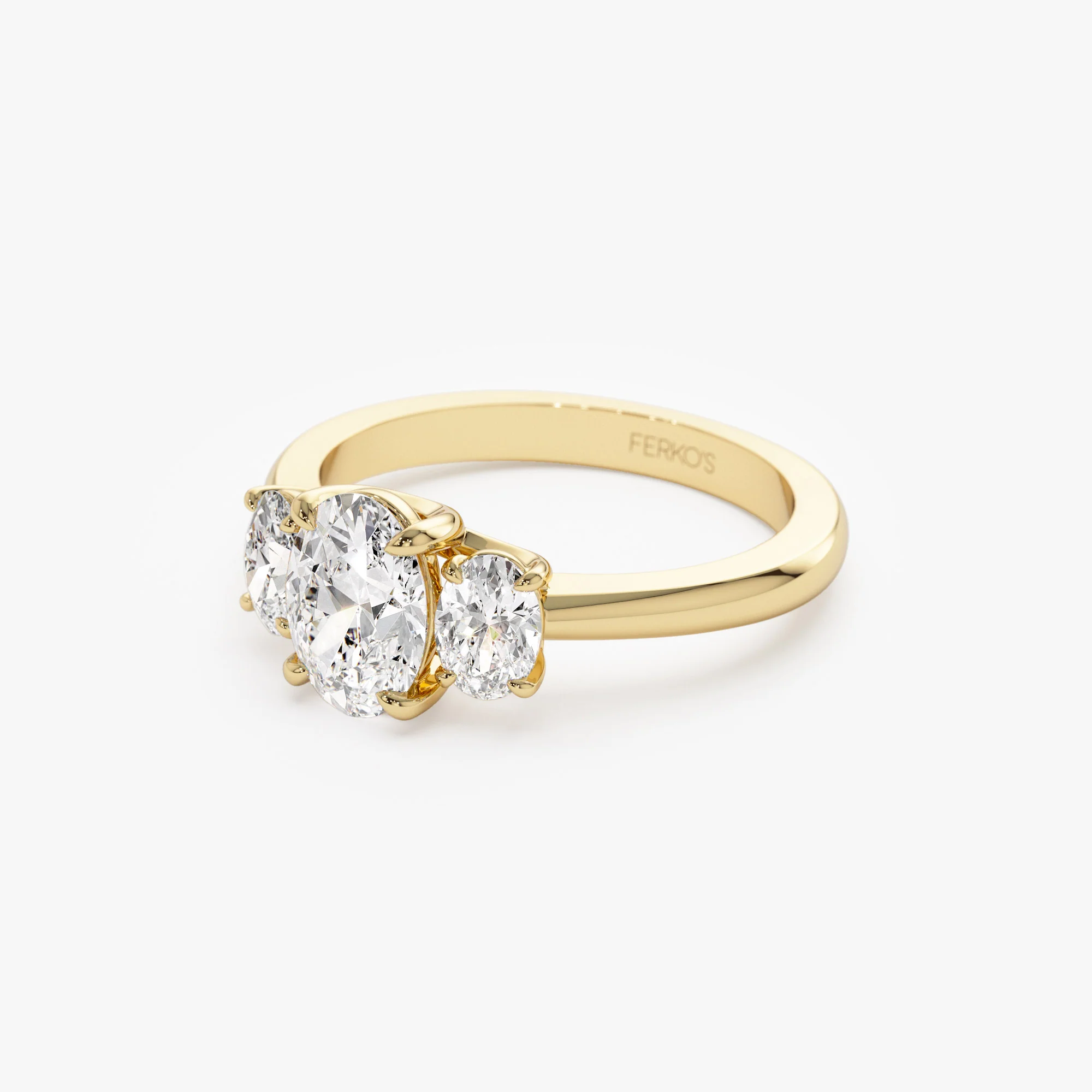 1.50 ctw 14k Oval Shape Lab Grown Diamond Three Stone Engagement Ring - Serena - Image 7