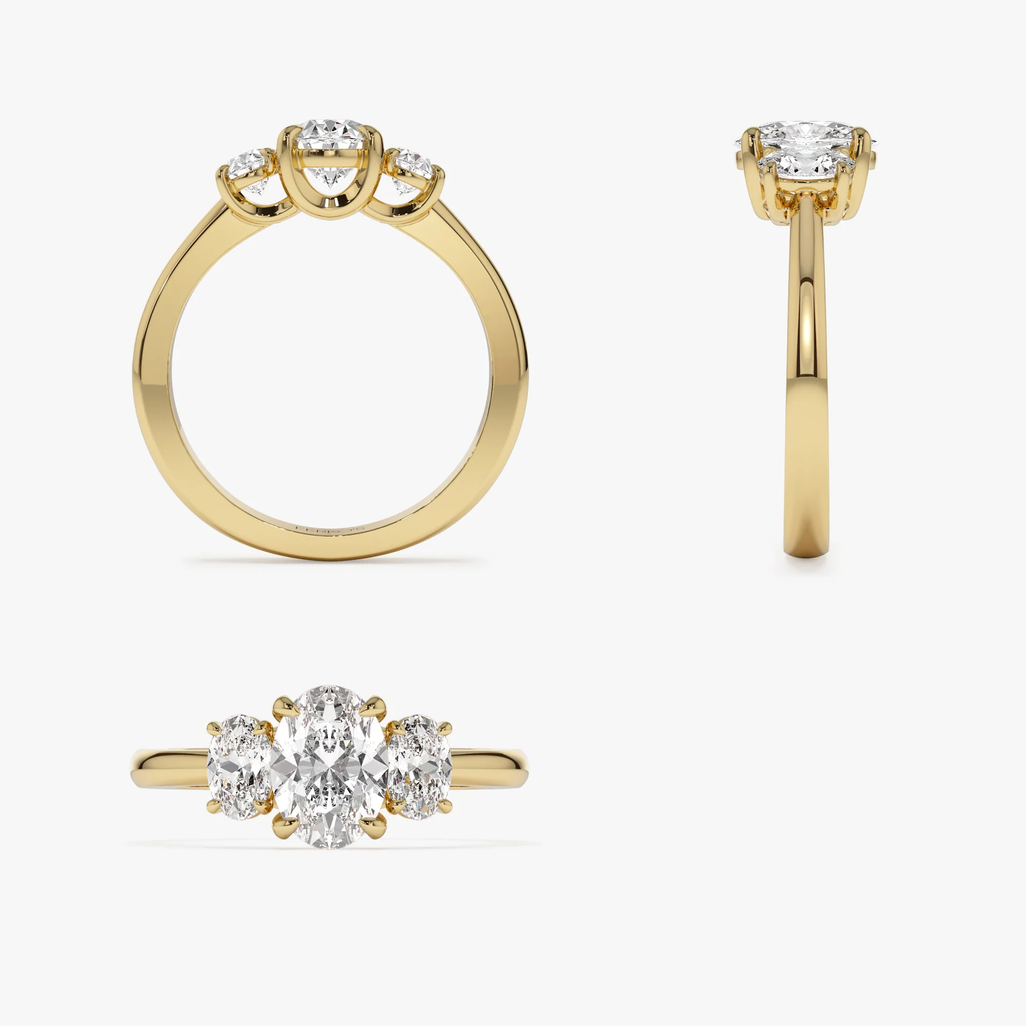 1.50 ctw 14k Oval Shape Lab Grown Diamond Three Stone Engagement Ring - Serena - Image 8