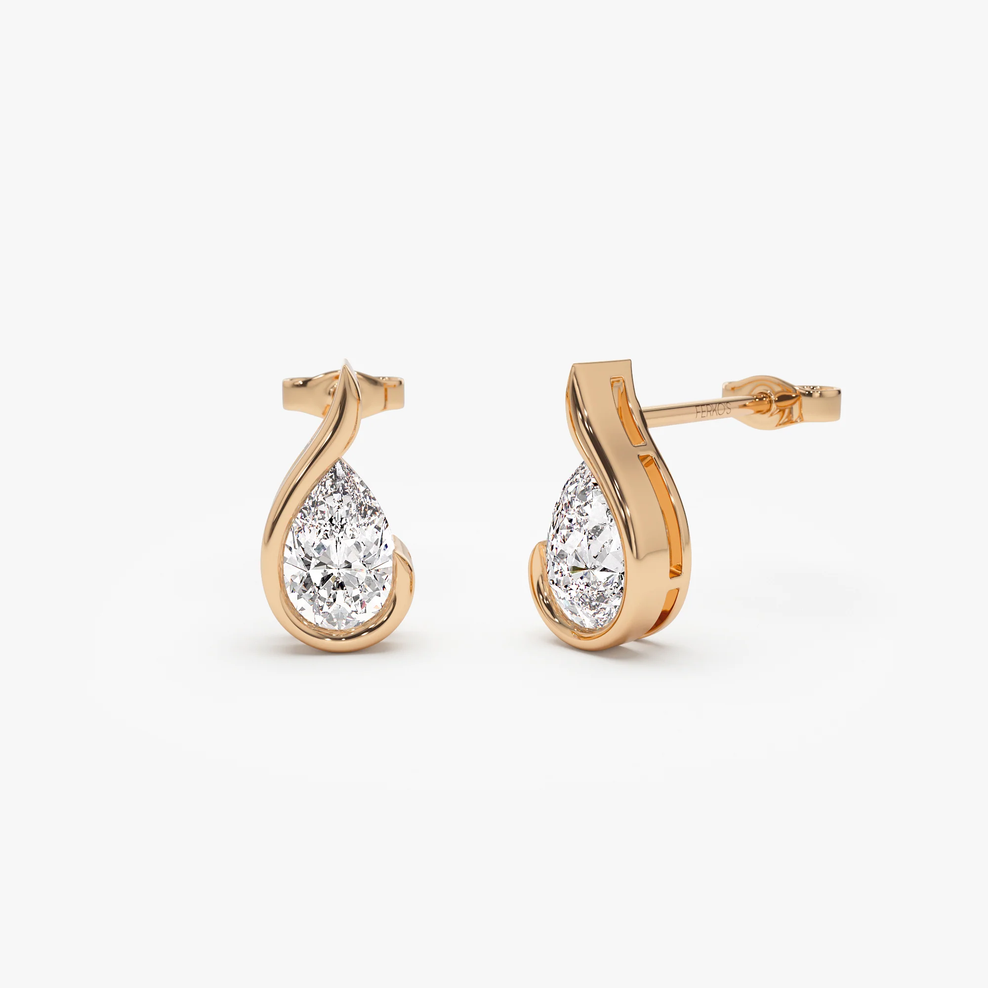 1.50 ctw 14k Pear Shaped Unique Lab Grown Diamond Studs - Eden - Image 6