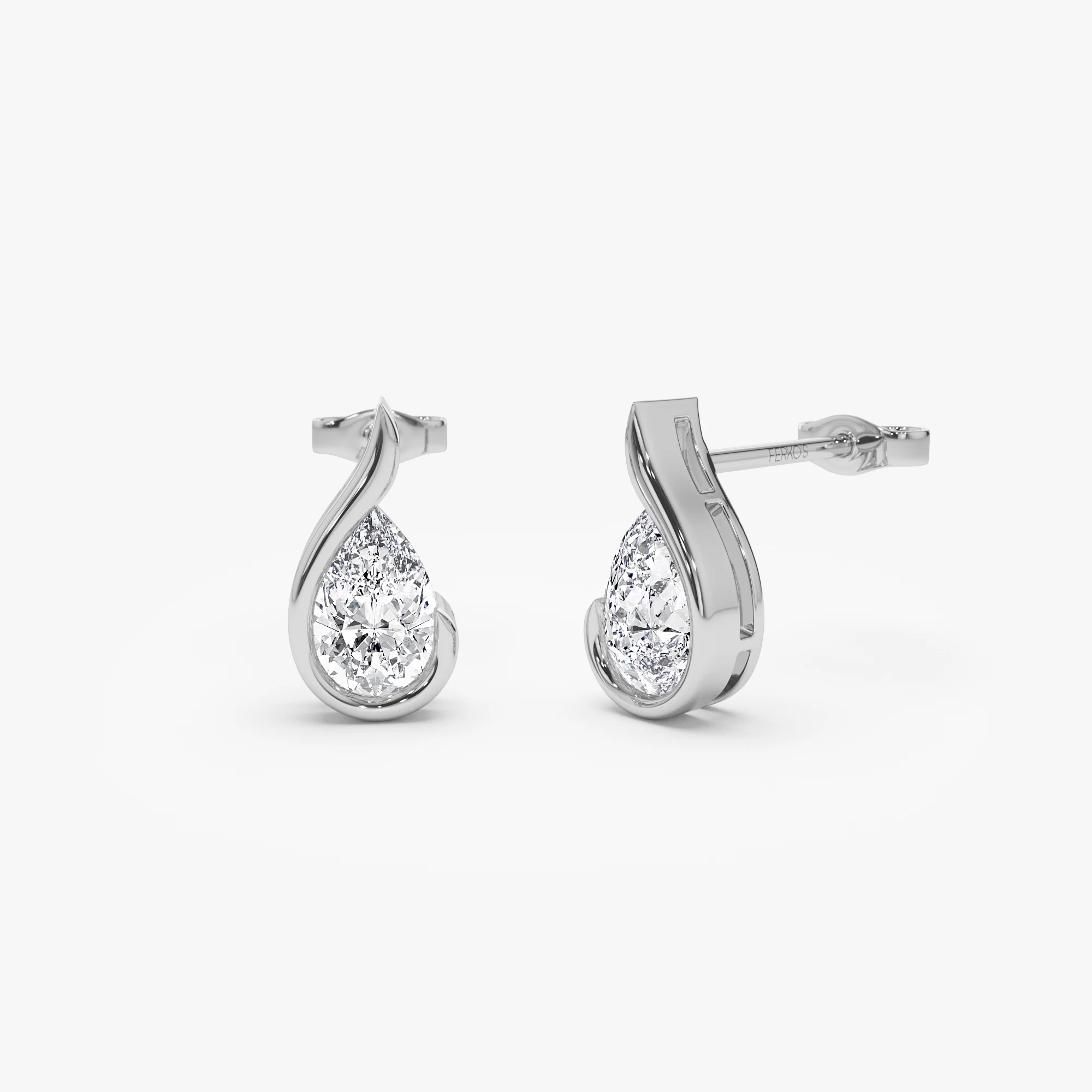 1.50 ctw 14k Pear Shaped Unique Lab Grown Diamond Studs - Eden - Image 7