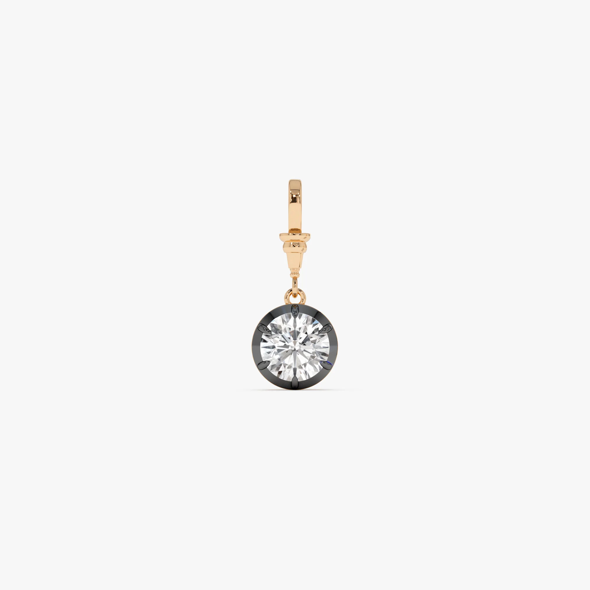 1.50 CTW 14K Vintage Inspired Round Shape Lab Grown Diamond Charm - Mabel - Image 3