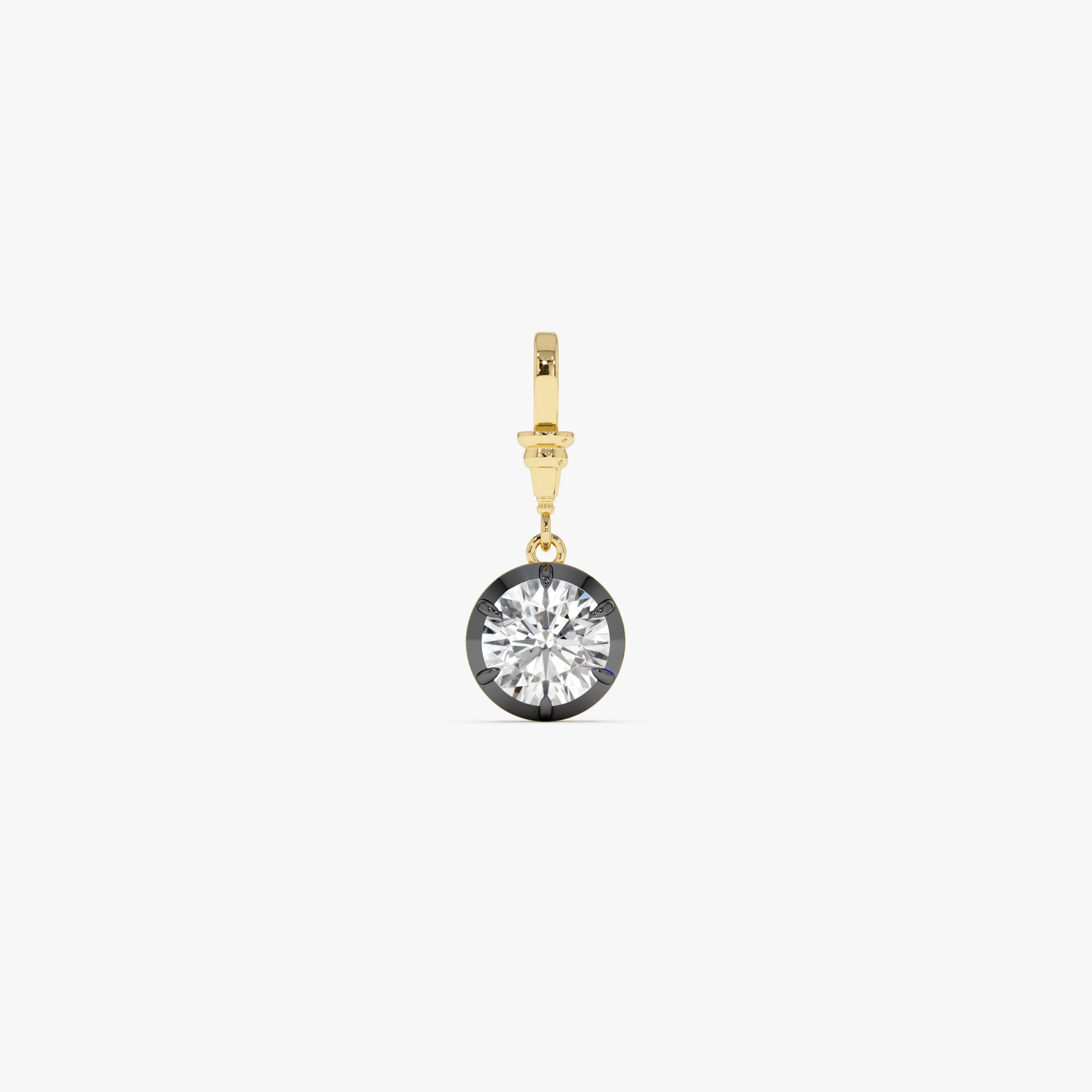 1.50 CTW 14K Vintage Inspired Round Shape Lab Grown Diamond Charm - Mabel - Image 4