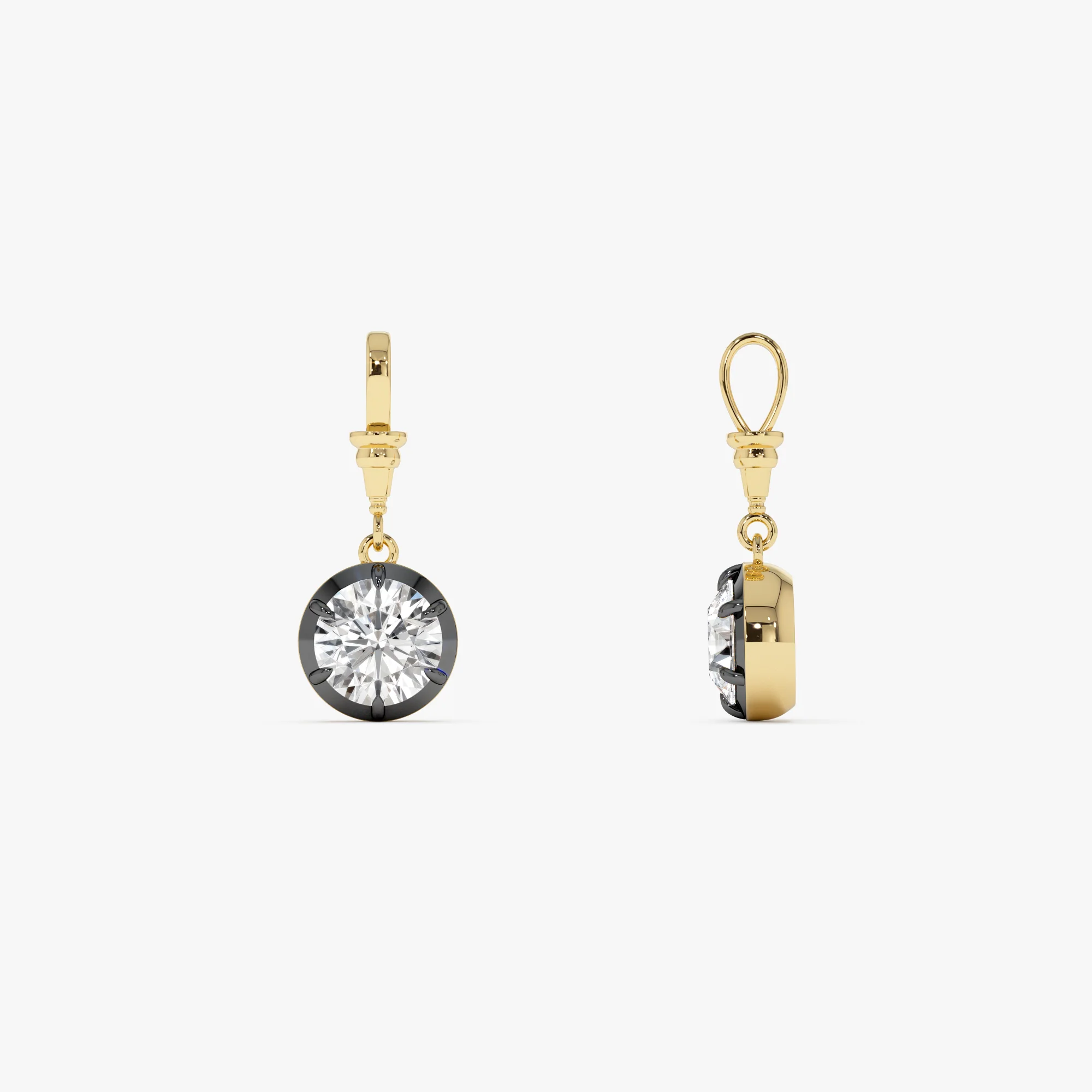 1.50 CTW 14K Vintage Inspired Round Shape Lab Grown Diamond Charm - Mabel - Image 5