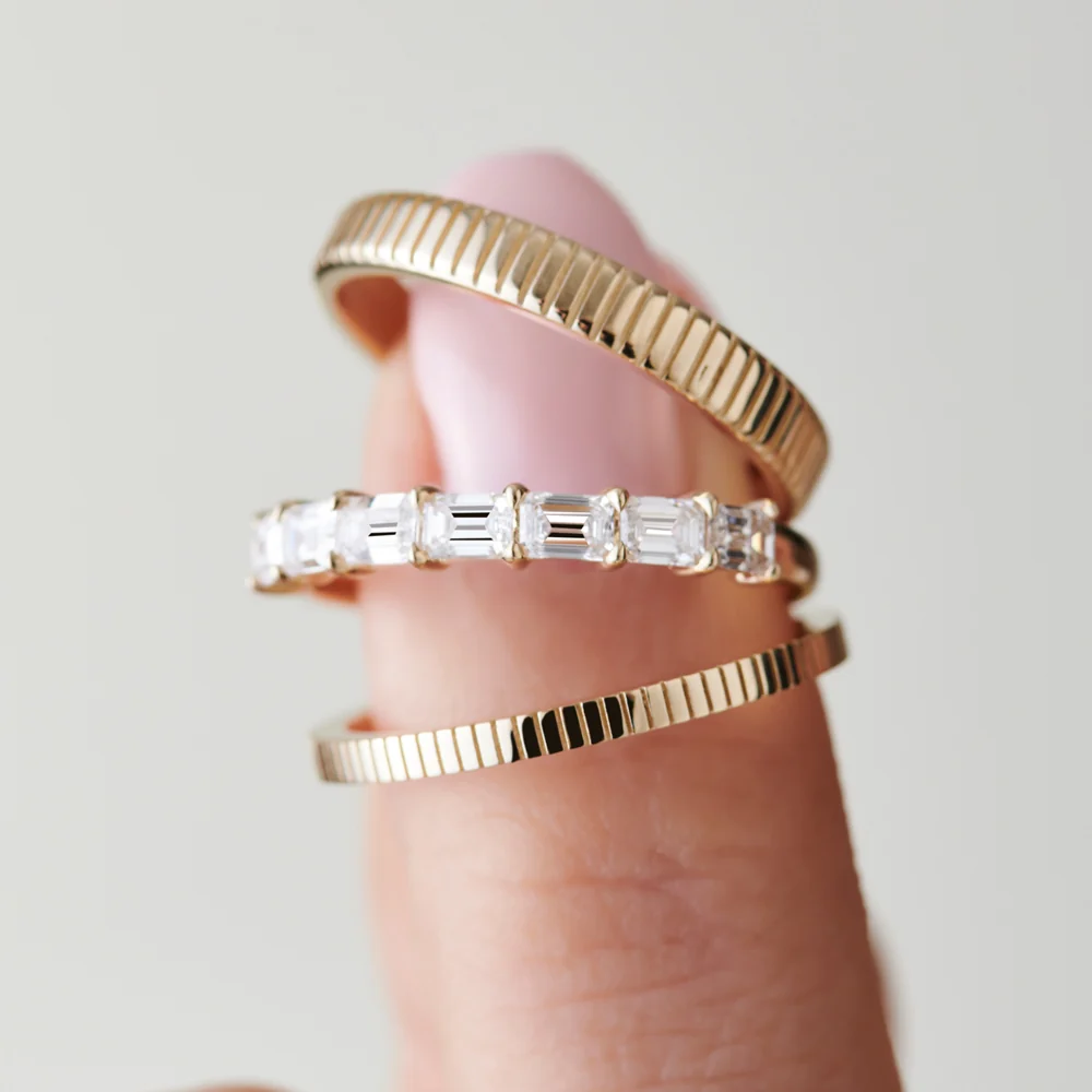 1.5MM Ribbed Ring in 14k Gold - Image 3