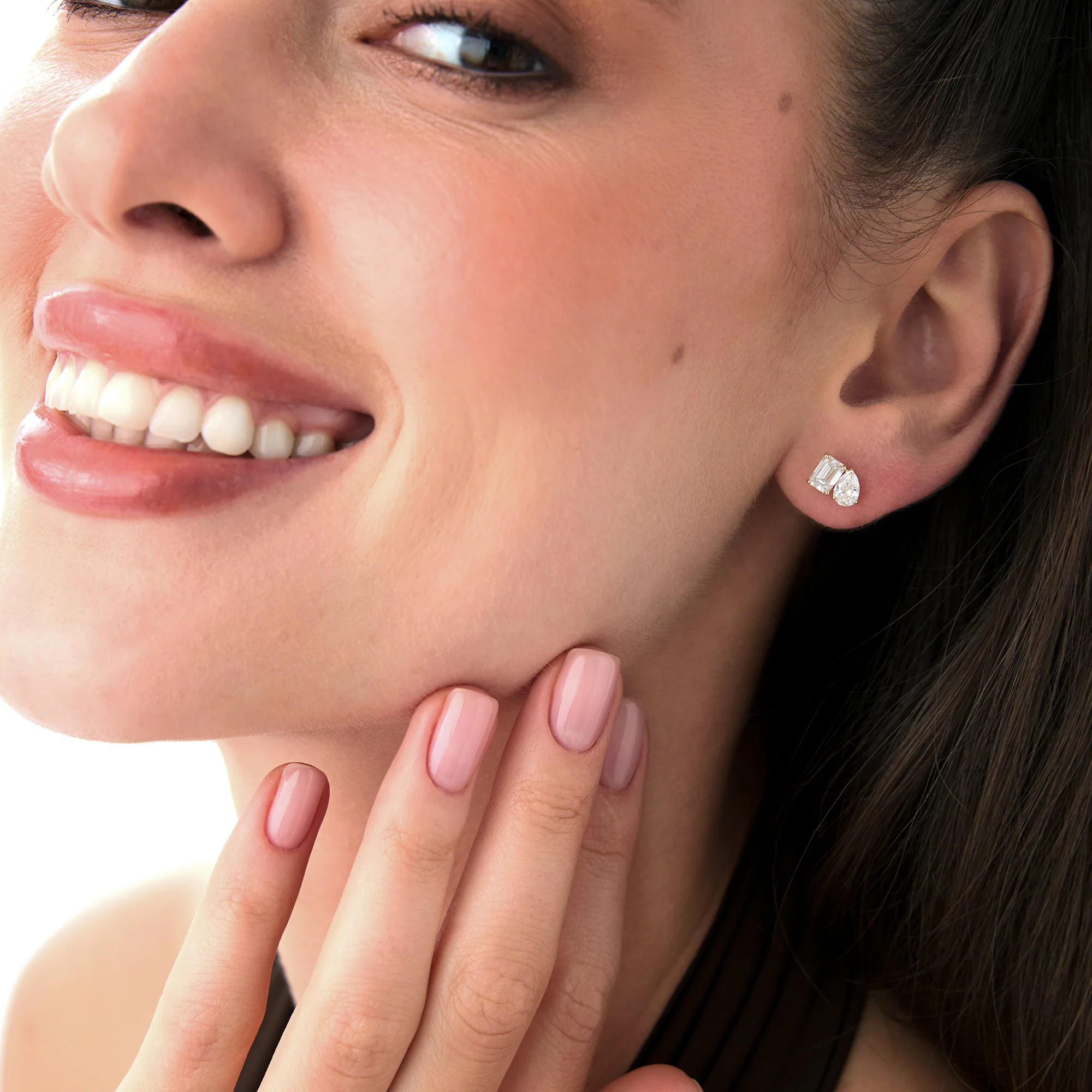 1.80 ctw 14k Toi et Moi Lab Grown Diamond Studs - Gemma - Image 2