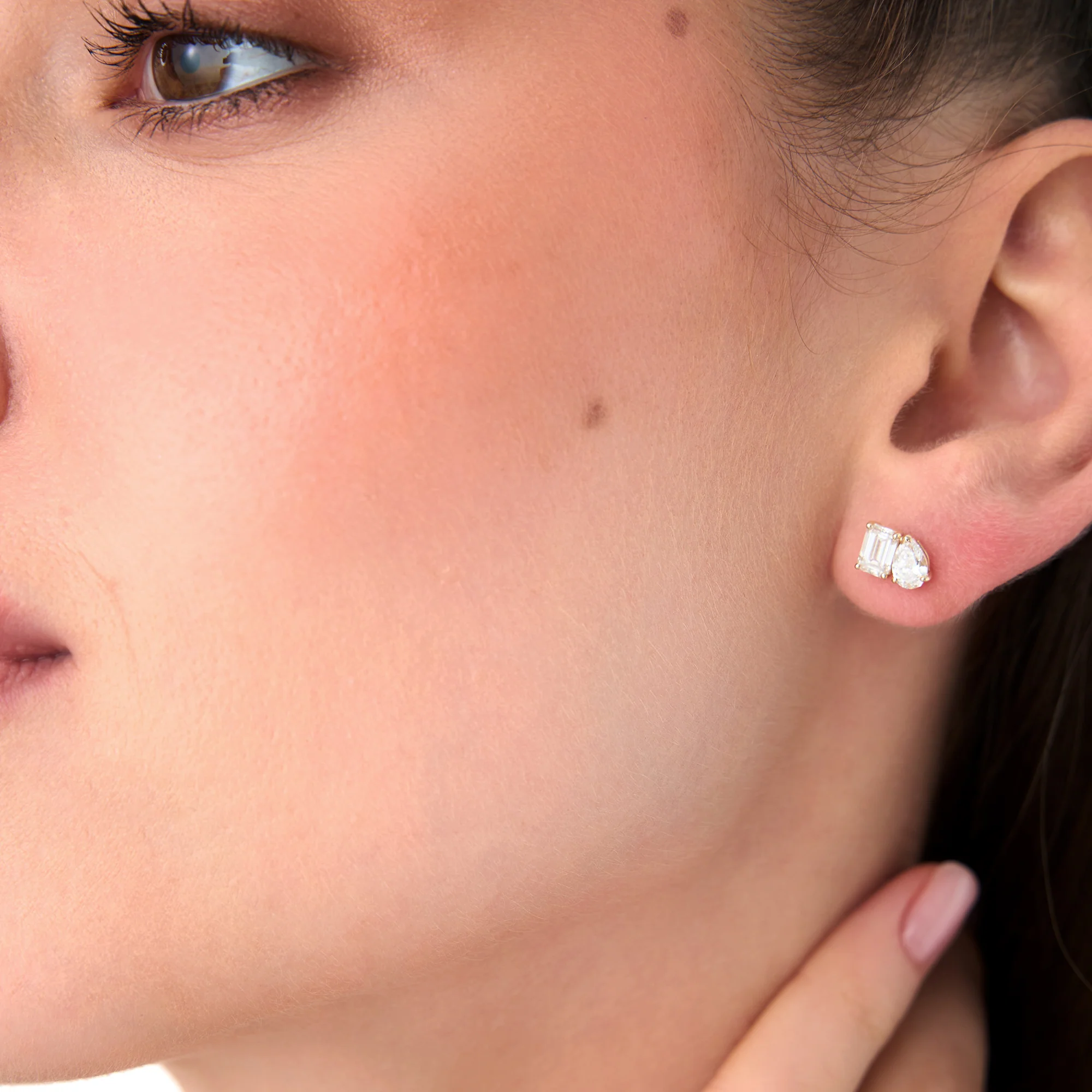 1.80 ctw 14k Toi et Moi Lab Grown Diamond Studs - Gemma - Image 3