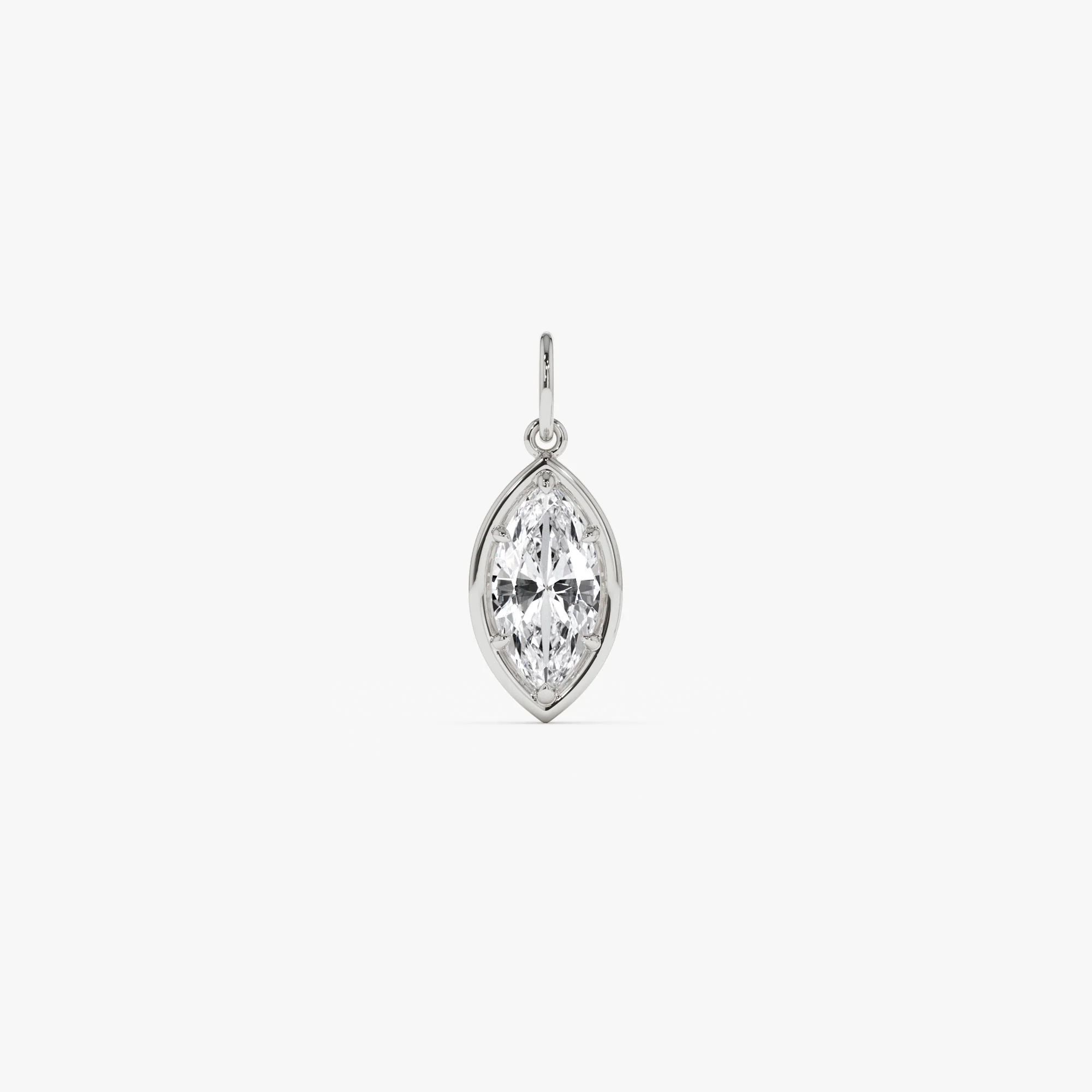 1 CTW 14k Marquise Shape Lab Grown Diamond Pendant Necklace - Daku - Image 4