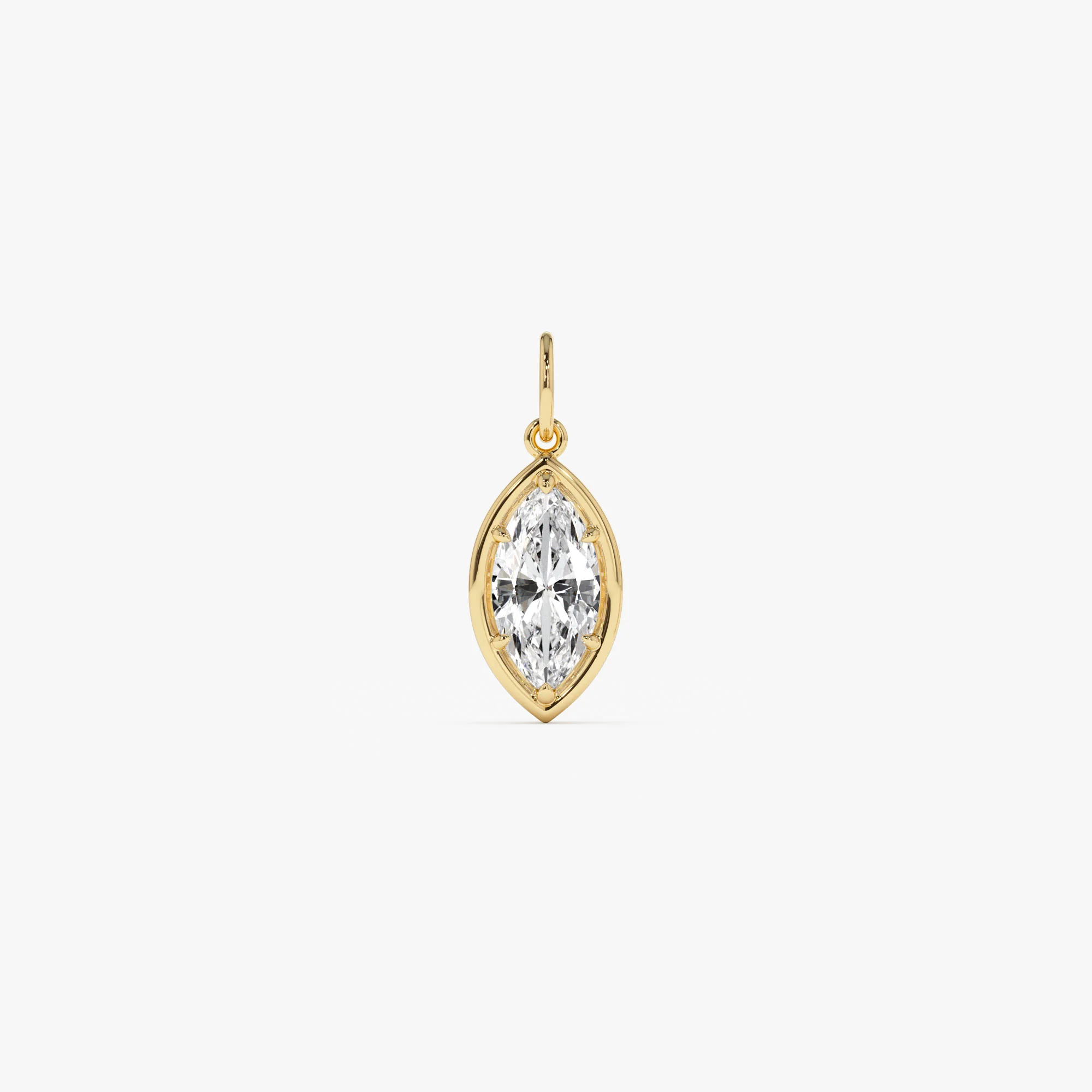 1 CTW 14k Marquise Shape Lab Grown Diamond Pendant Necklace - Daku - Image 5
