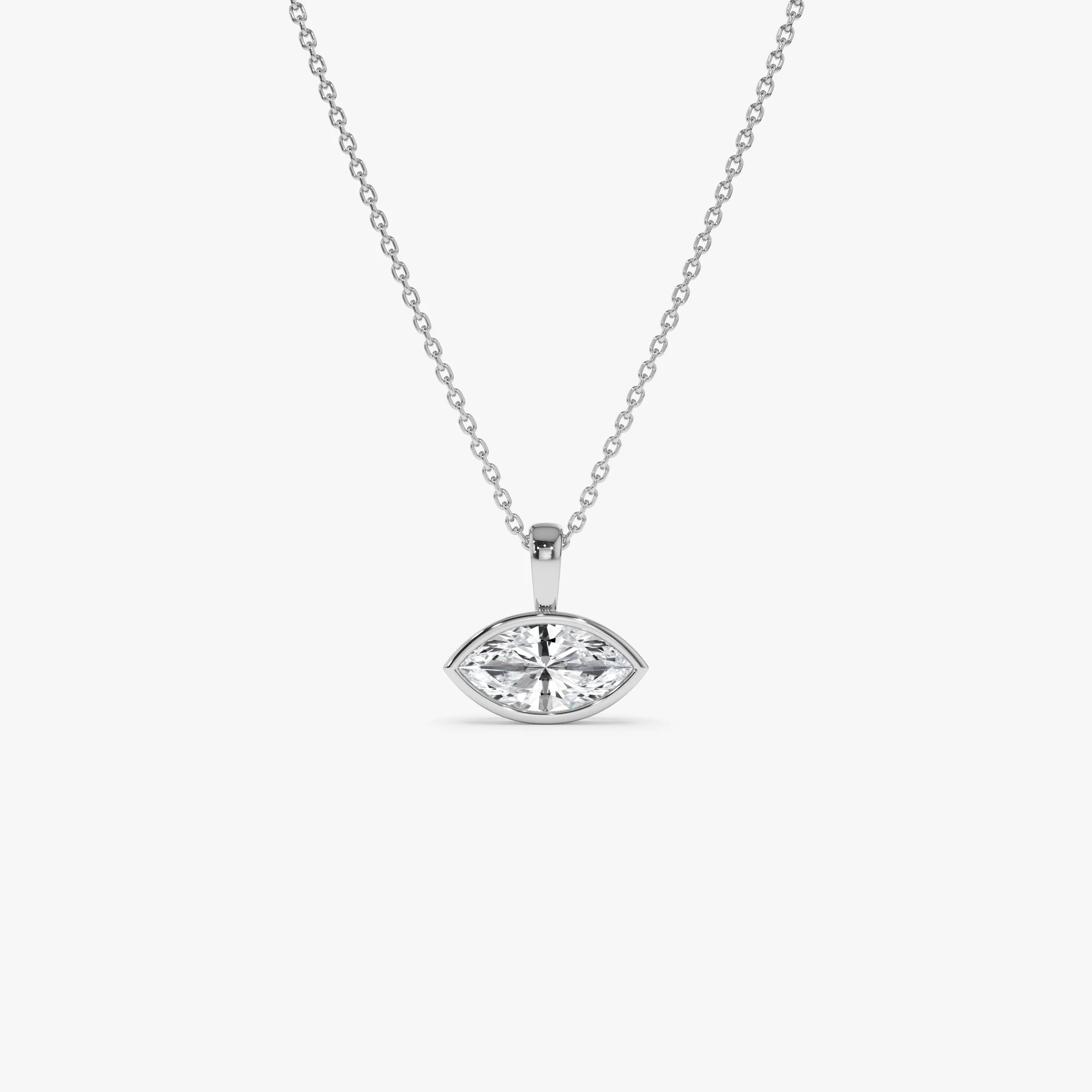 1 CTW 14K West to East Marquise Shape Lab Grown Diamond Charm - Yana - Image 2