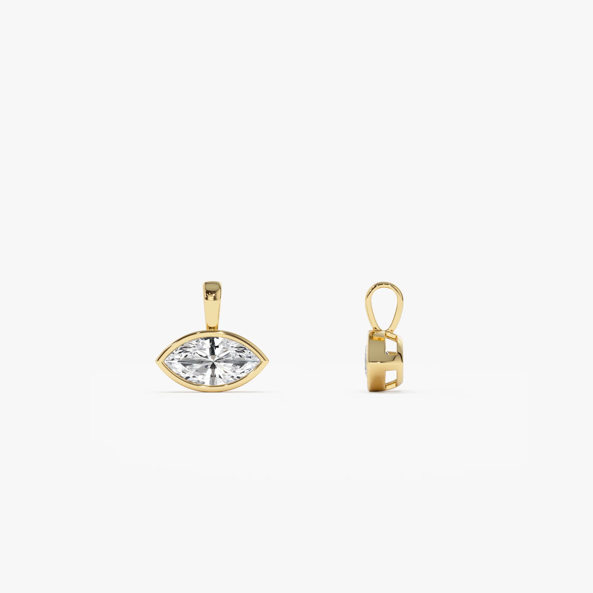 1 CTW 14K West to East Marquise Shape Lab Grown Diamond Charm - Yana - Image 4