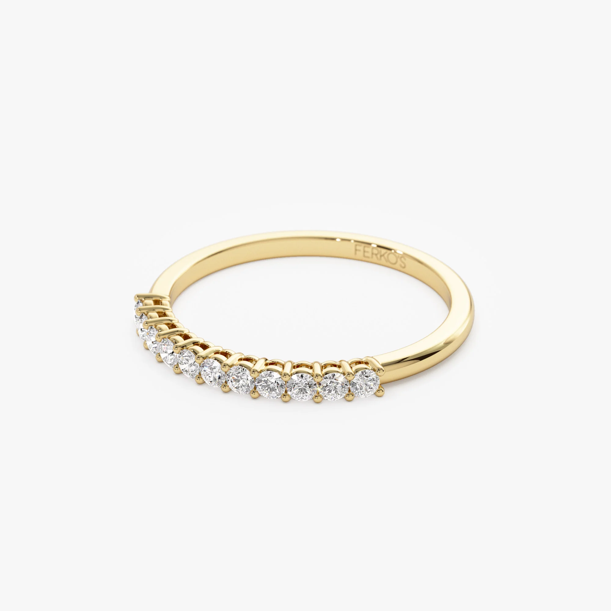 14k 0.30ctw 11 Stone Basket Setting Diamond Wedding Ring - Image 7