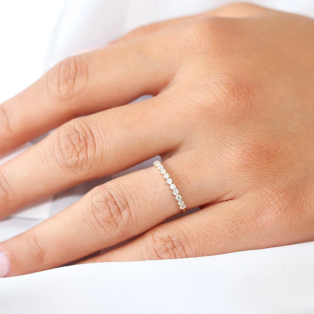 14K Gold 3 Prong Diamond Wedding Ring - Image 3