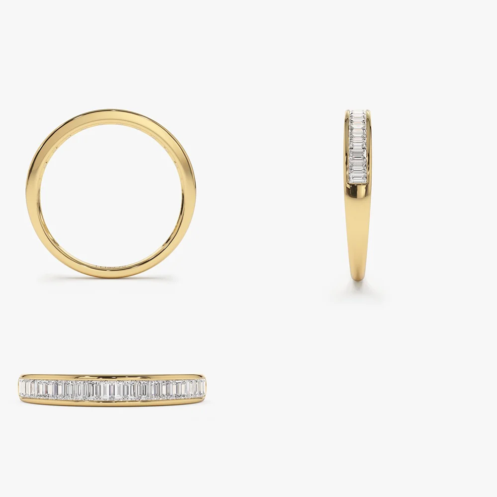 14k 3MM Baguette Diamond Channel Setting Ring - Image 8