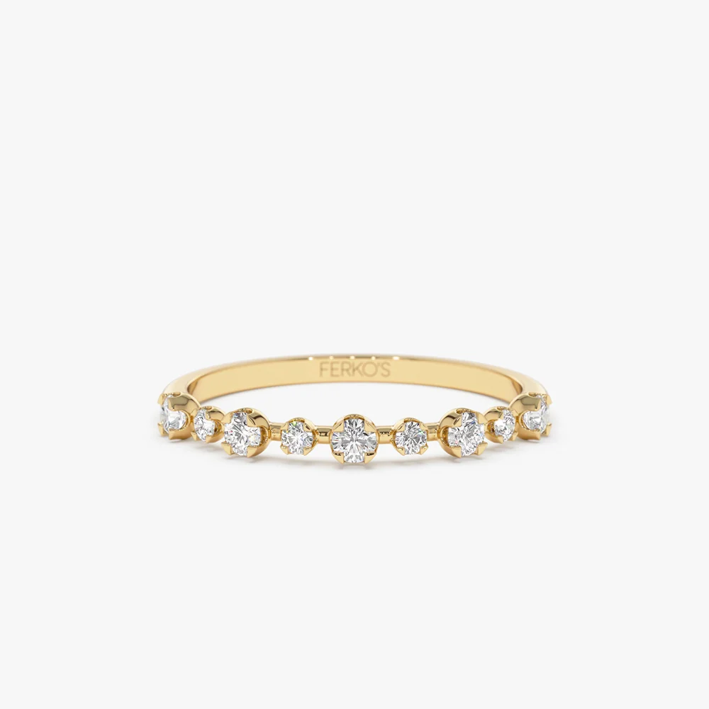 14k 4 Prong Petite Natural Diamond Ring