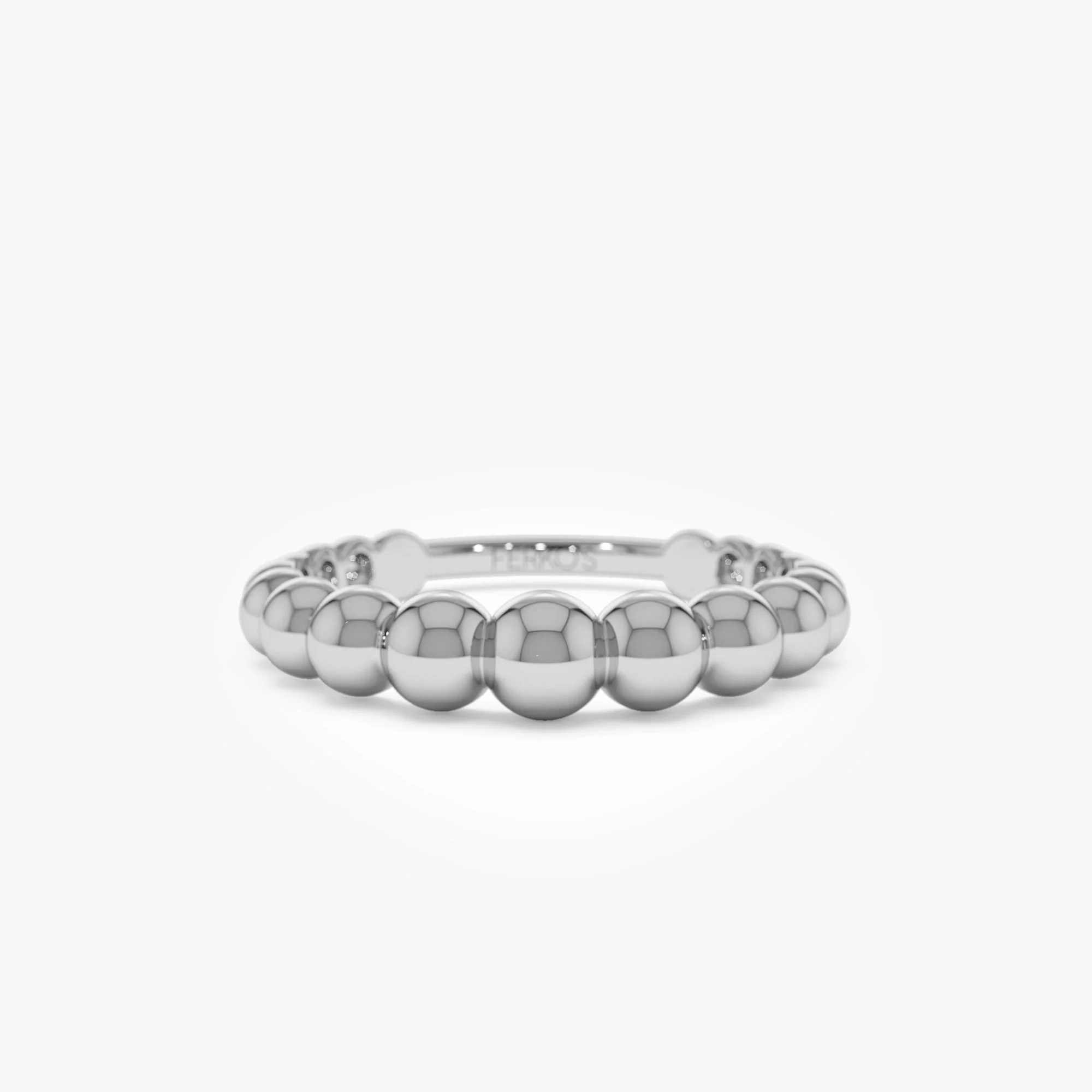 14k 4MM Beaded Graduating Ring - Image 8