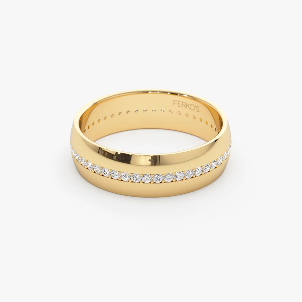 14k 5MM Wide Full Eternity Diamond Ring - Image 7