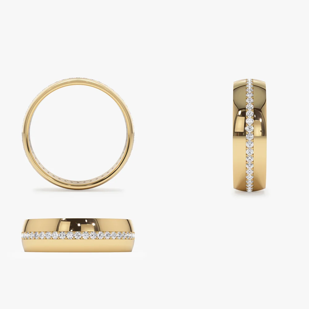 14k 5MM Wide Full Eternity Diamond Ring - Image 8