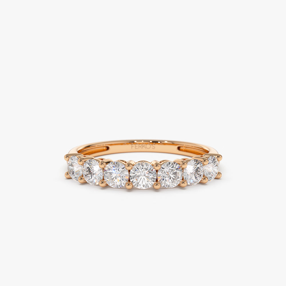 14k 7 Stone Basket Setting Diamond Ring - Image 6