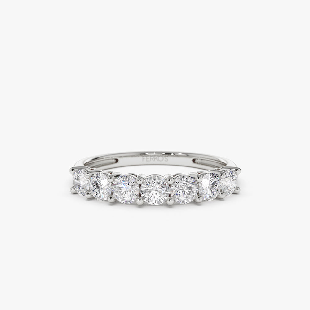 14k 7 Stone Basket Setting Diamond Ring - Image 7