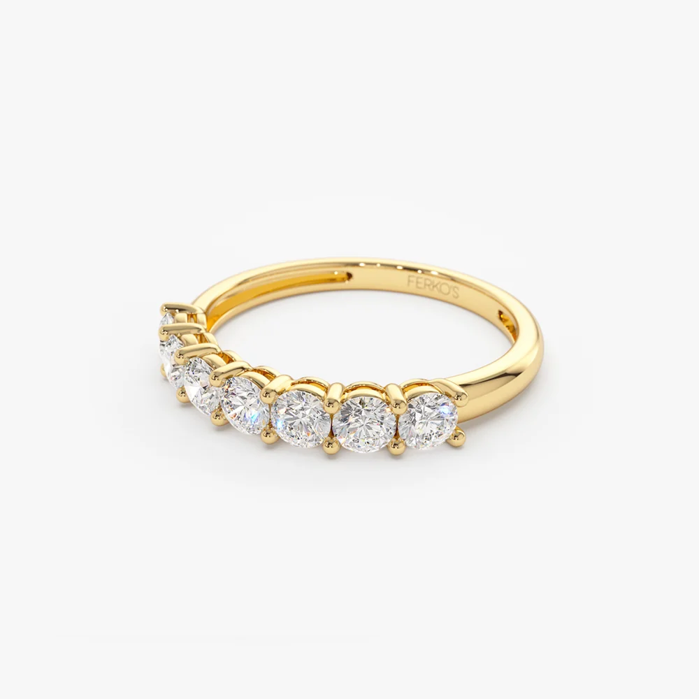 14k 7 Stone Basket Setting Diamond Ring - Image 8